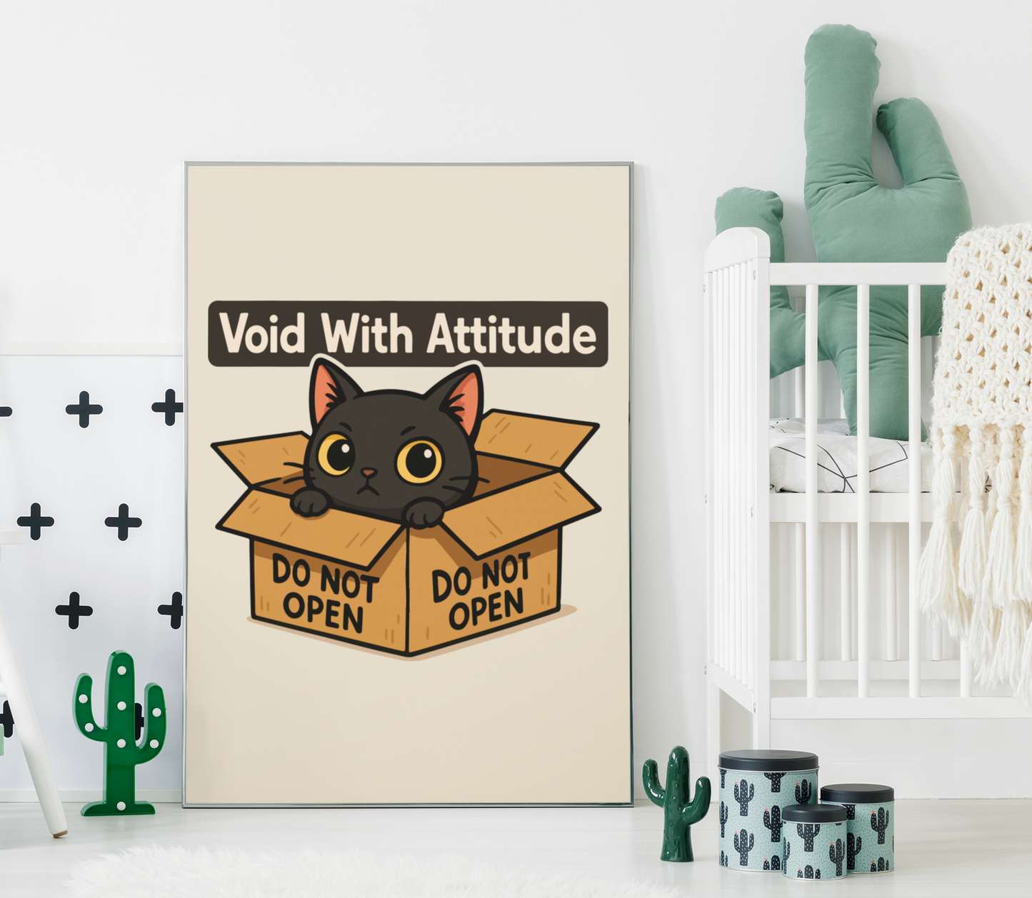 Matte Vertical Poster - 'Void With Attitude' Cat Design - Perfect for Pet Lovers and Home Decor