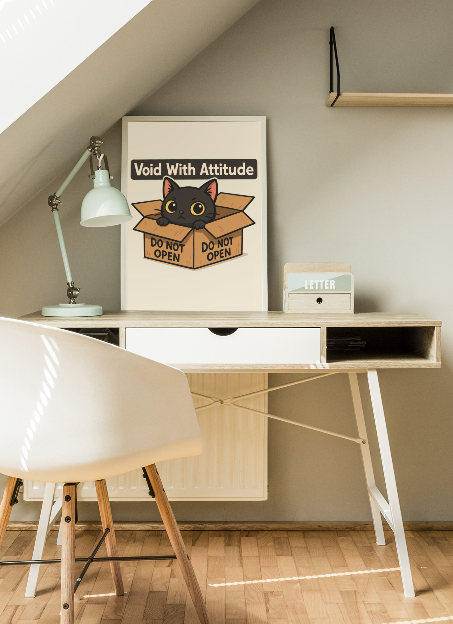 Matte Vertical Poster - 'Void With Attitude' Cat Design - Perfect for Pet Lovers and Home Decor