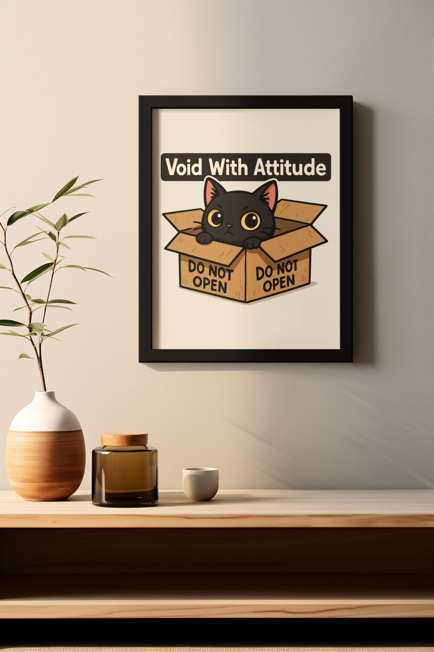 Matte Vertical Poster - 'Void With Attitude' Cat Design - Perfect for Pet Lovers and Home Decor