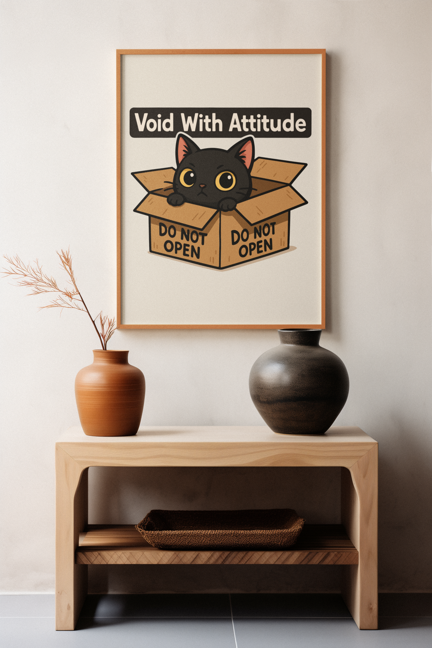 Matte Vertical Poster - 'Void With Attitude' Cat Design - Perfect for Pet Lovers and Home Decor