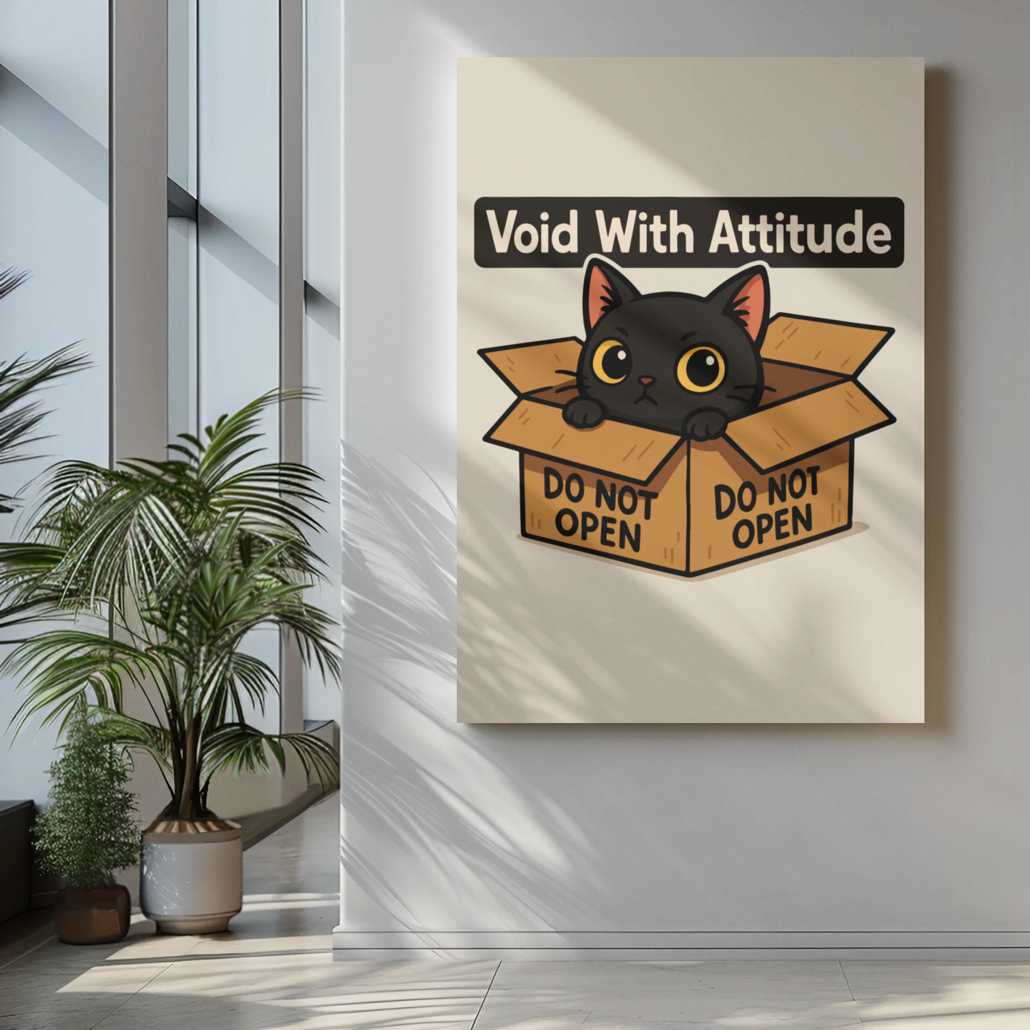 Matte Vertical Poster - 'Void With Attitude' Cat Design - Perfect for Pet Lovers and Home Decor