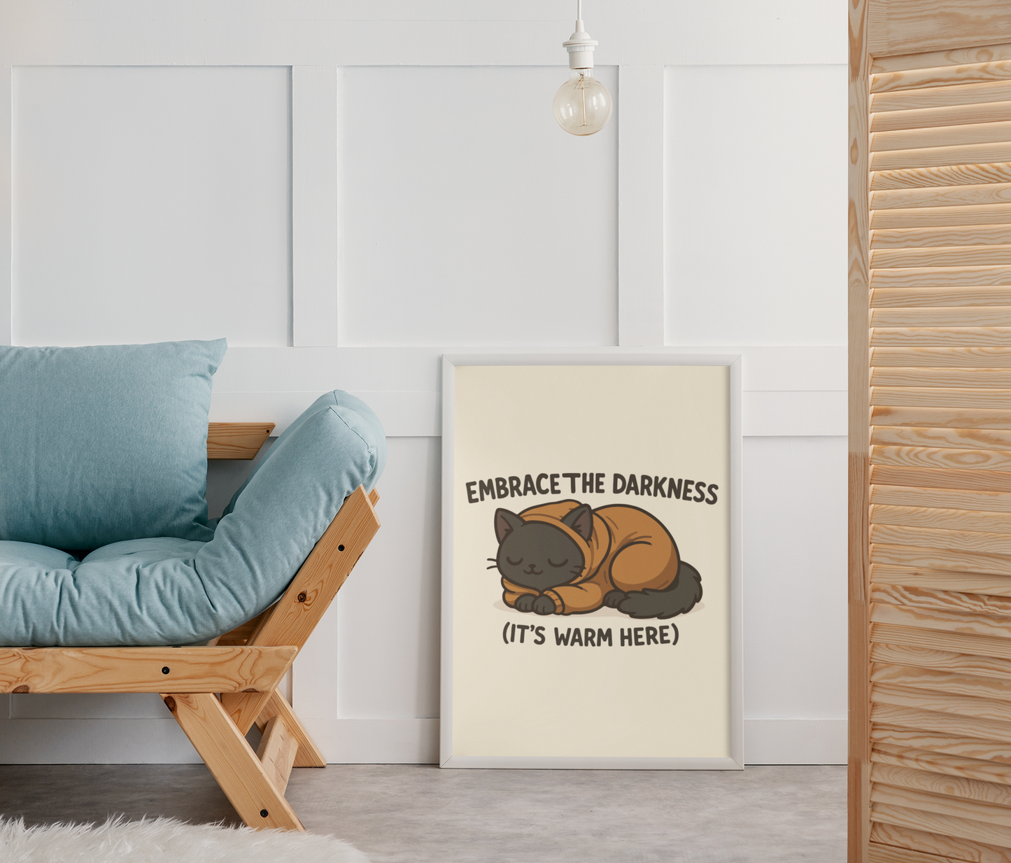 Cozy Cat Poster - Embrace the Darkness (It's Warm Here)