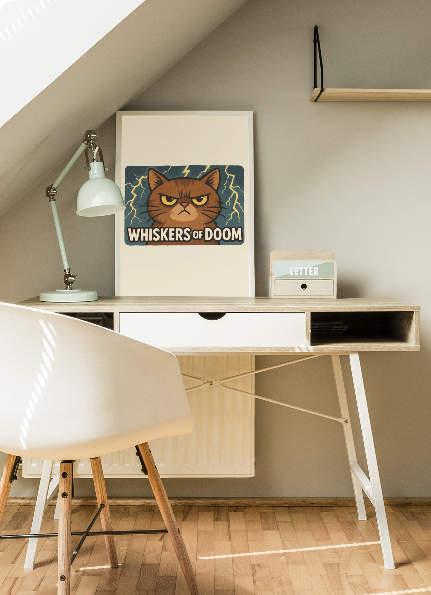 Whiskers of Doom Cat Poster - Matte Vertical Art Print for Cat Lovers