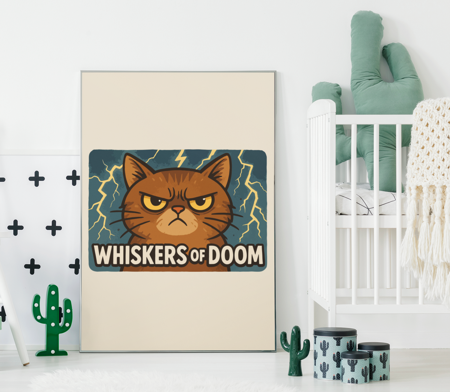Whiskers of Doom Cat Poster - Matte Vertical Art Print for Cat Lovers