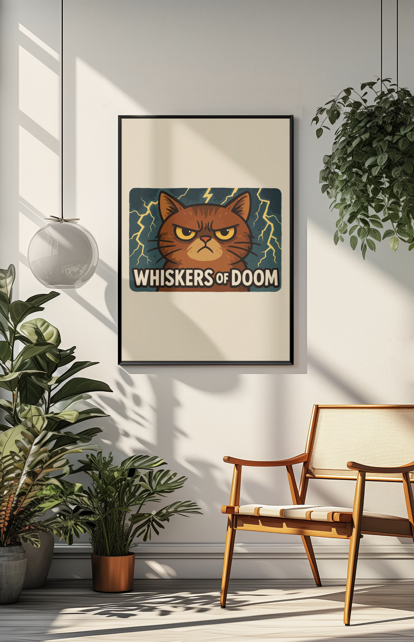 Whiskers of Doom Cat Poster - Matte Vertical Art Print for Cat Lovers