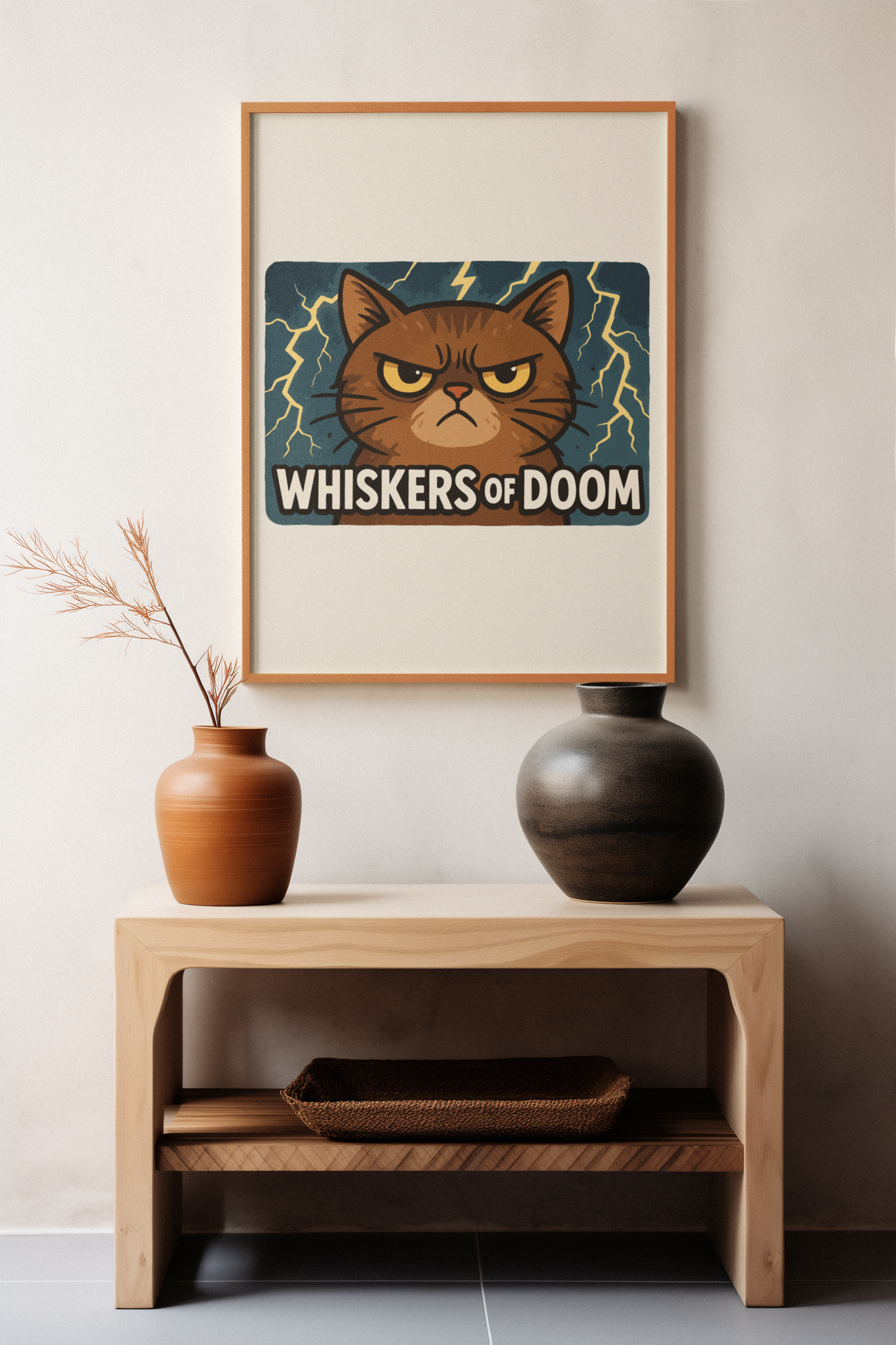 Whiskers of Doom Cat Poster - Matte Vertical Art Print for Cat Lovers