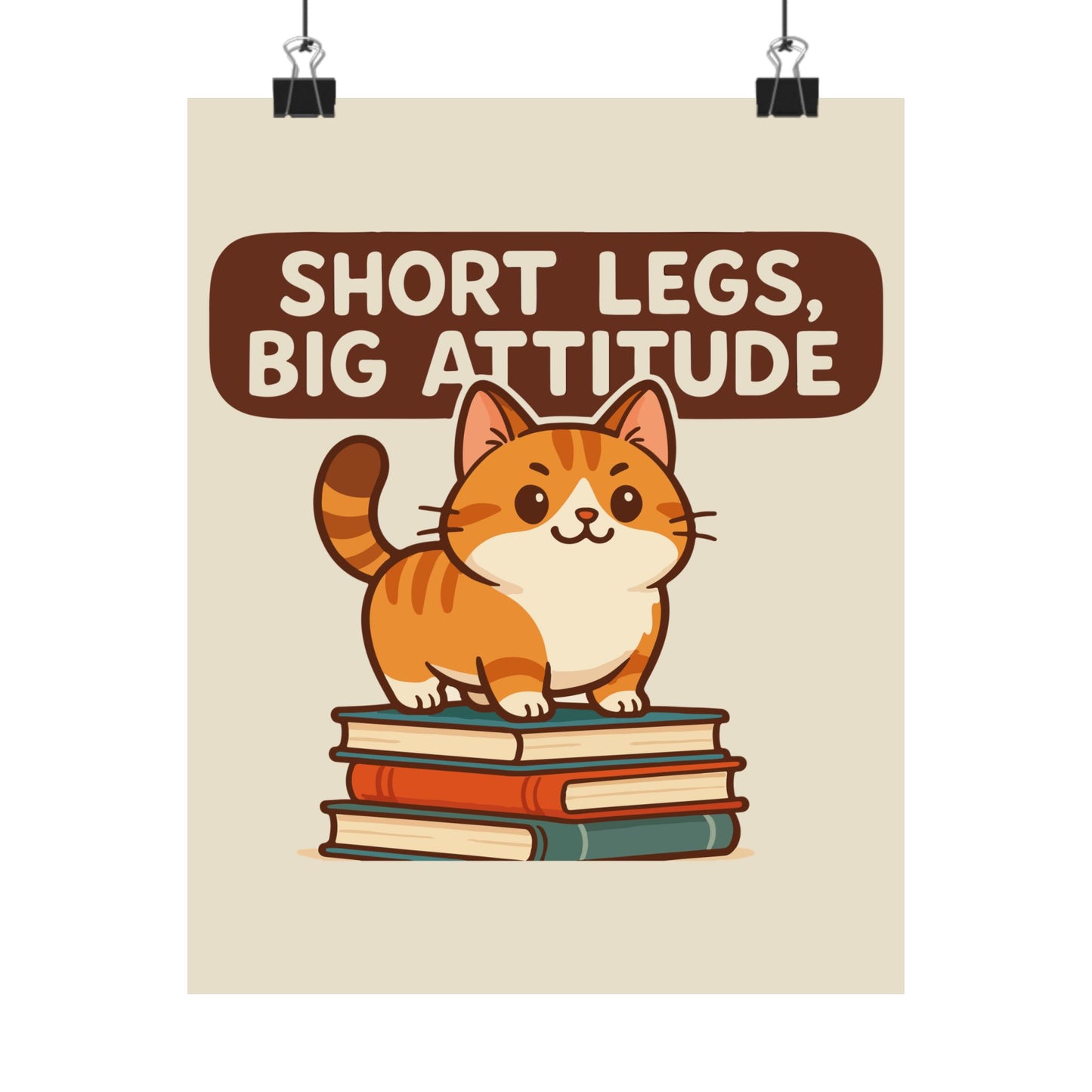 Funny Cat Memes: Cute Cat Poster - Short Legs, Big Attitude - Home Decor for Cat Lovers