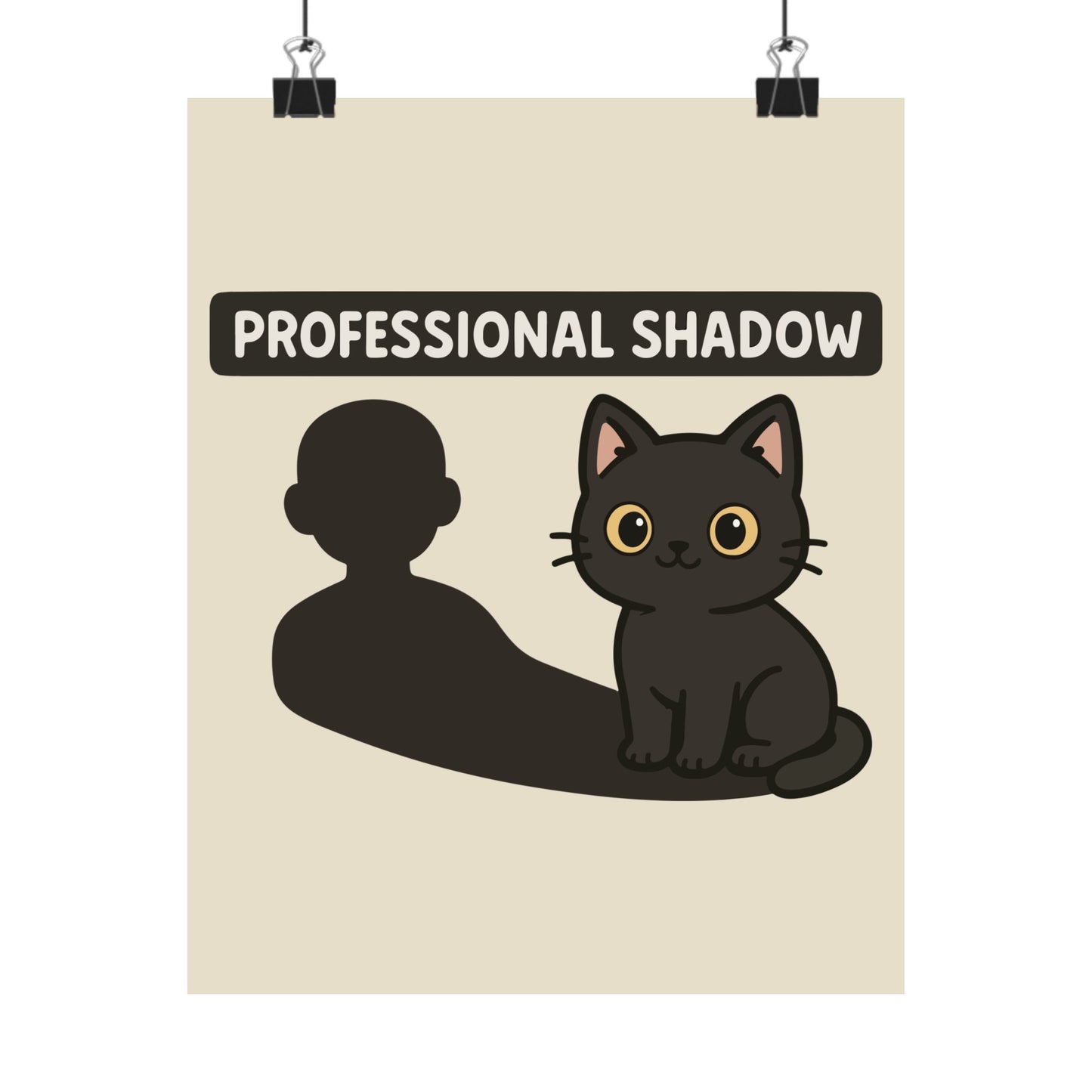 Funny Cat Memes: Professional Shadow Cat Poster - Cute Pet Decor for Cat Lovers