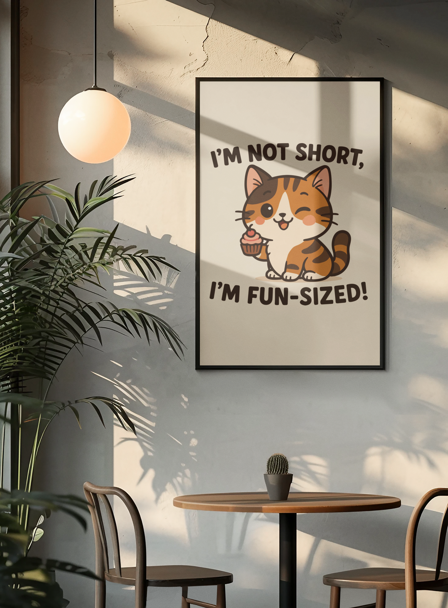Funny Cat Memes: Cute Fun-Sized Cat Poster | Whimsical Wall Art for Cat Lovers | Adorable Home Decor