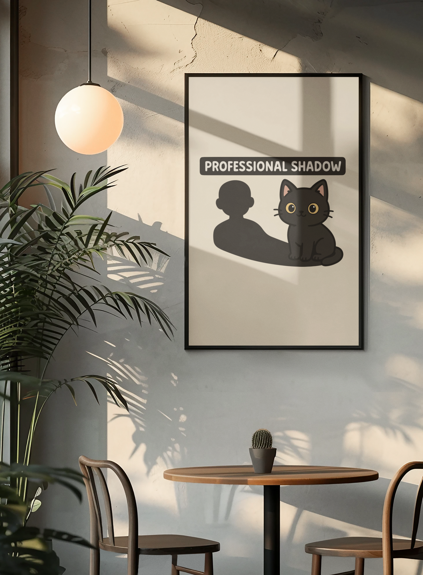 Funny Cat Memes: Professional Shadow Cat Poster - Cute Pet Decor for Cat Lovers