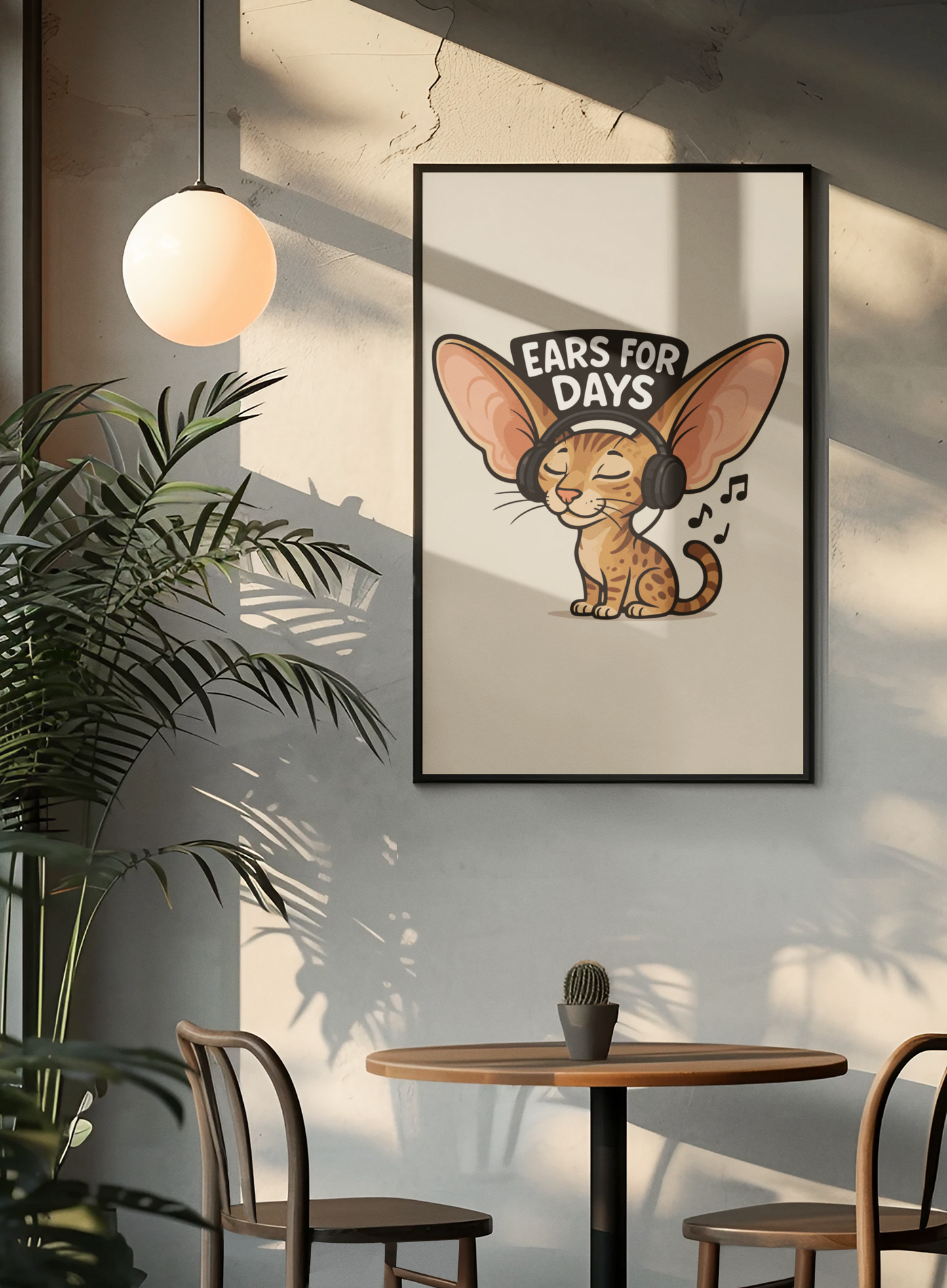 Funny Cat Memes: Ears for Days Cat Poster - Fun Wall Art for Cat Lovers