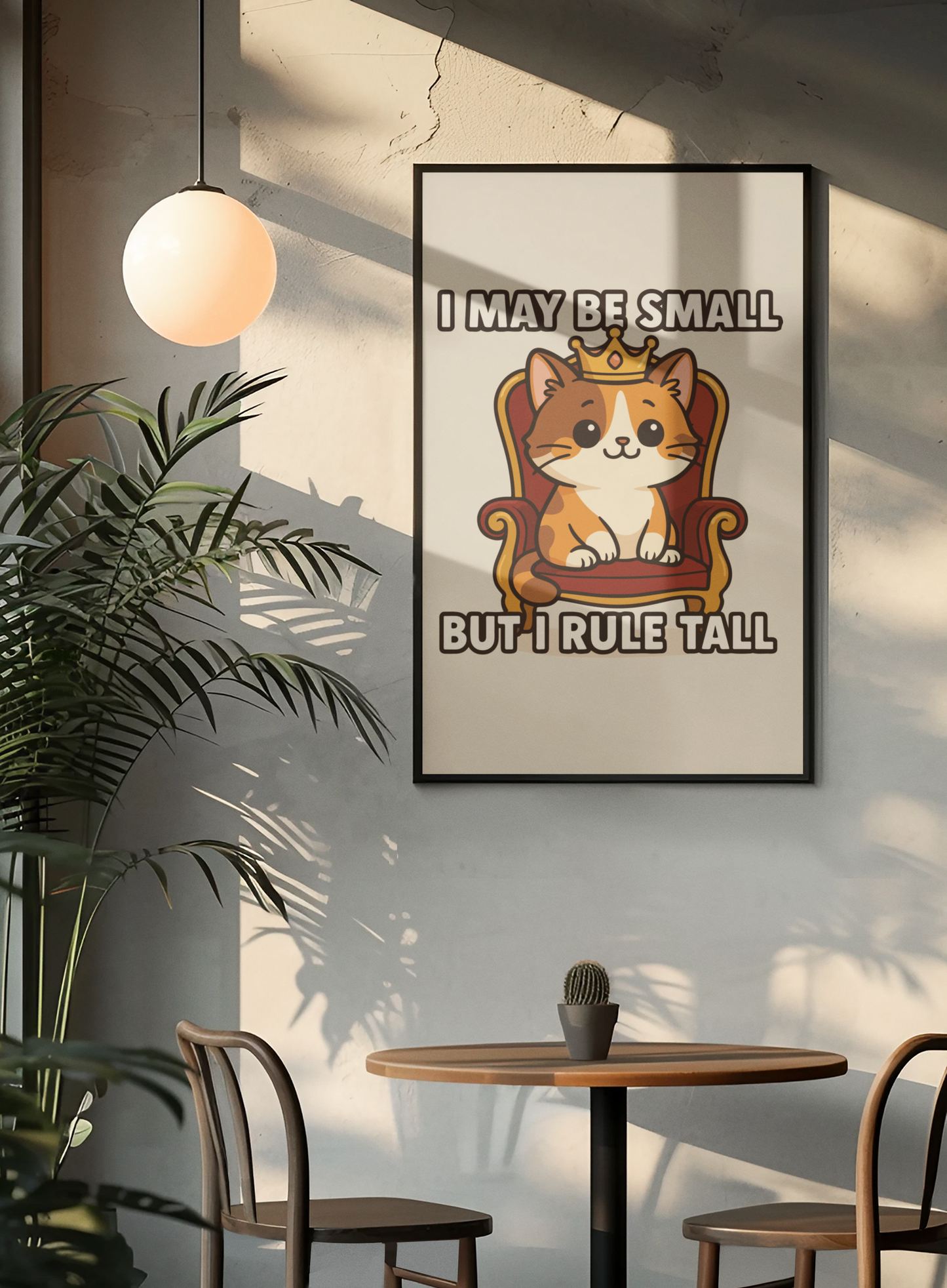 Funny Cat Memes: Cute Cat Poster - "I May Be Small But I Rule Tall" - Adorable Wall Art for Cat Lovers