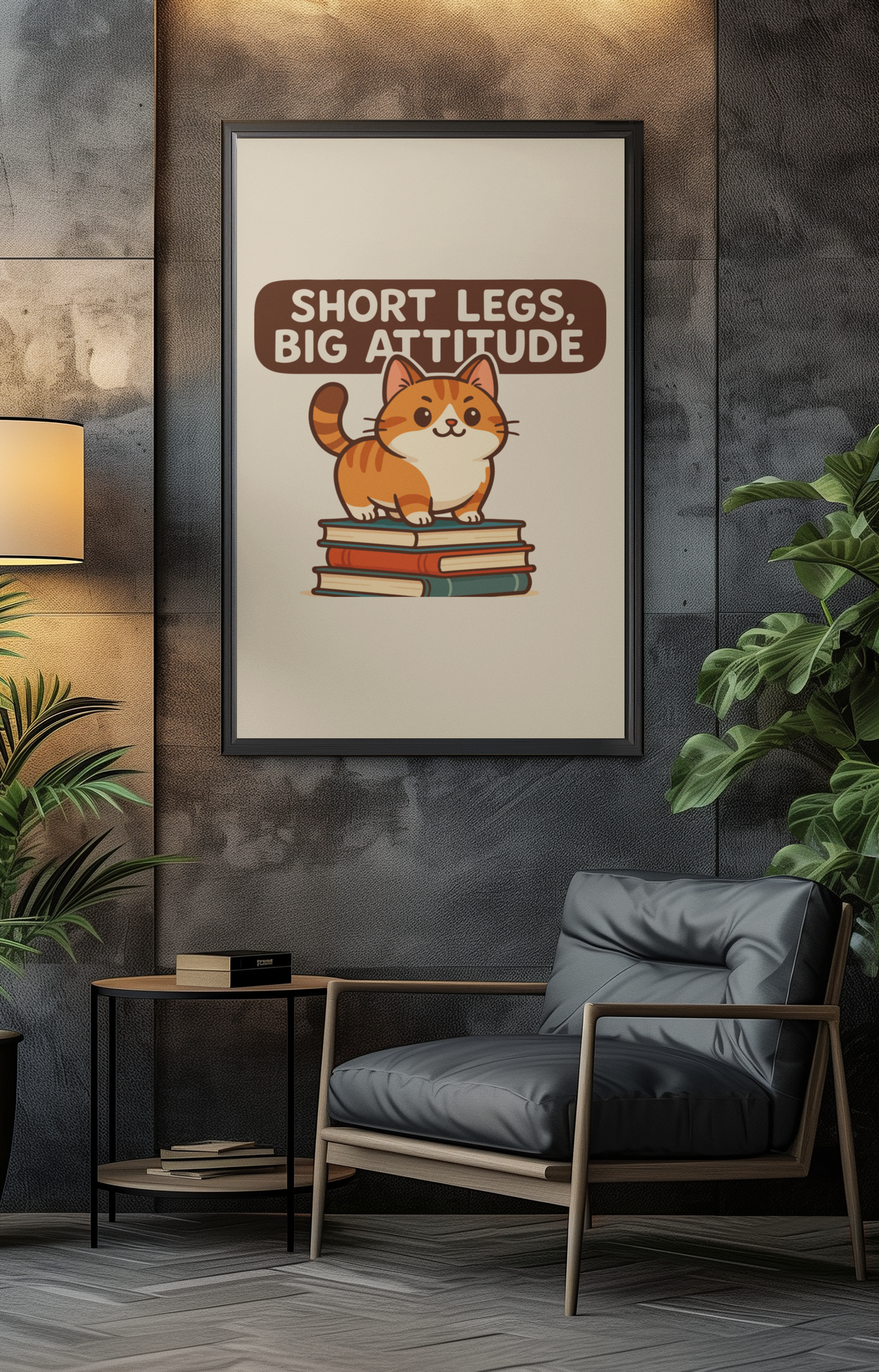 Funny Cat Memes: Cute Cat Poster - Short Legs, Big Attitude - Home Decor for Cat Lovers