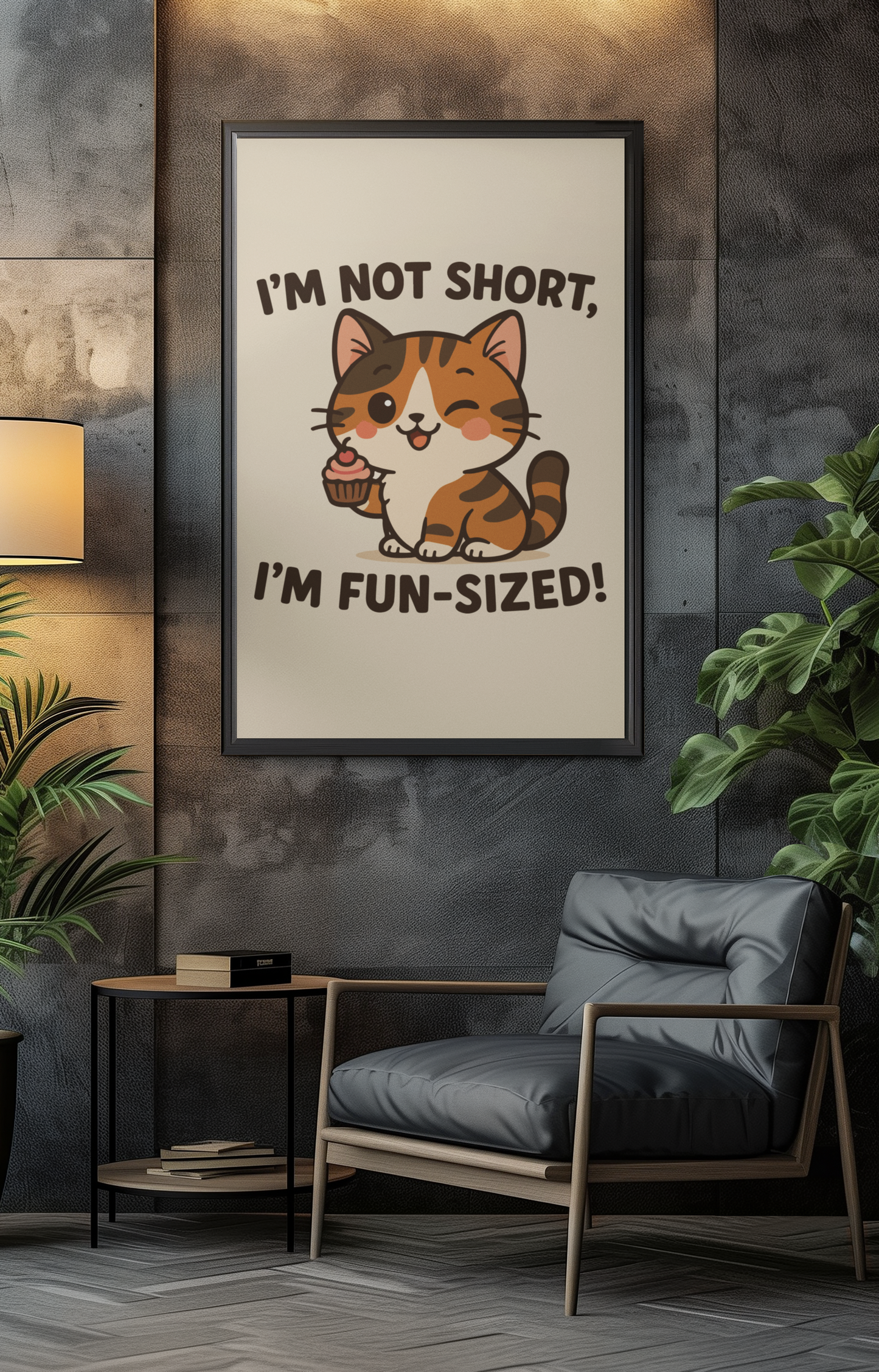 Funny Cat Memes: Cute Fun-Sized Cat Poster | Whimsical Wall Art for Cat Lovers | Adorable Home Decor