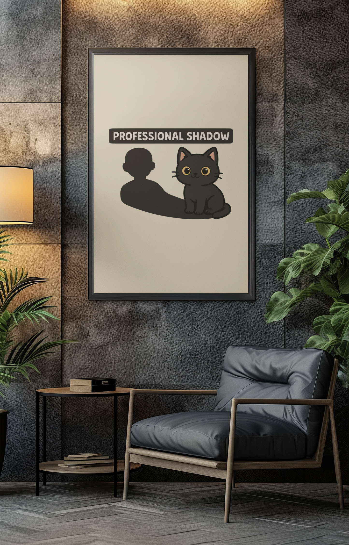 Funny Cat Memes: Professional Shadow Cat Poster - Cute Pet Decor for Cat Lovers