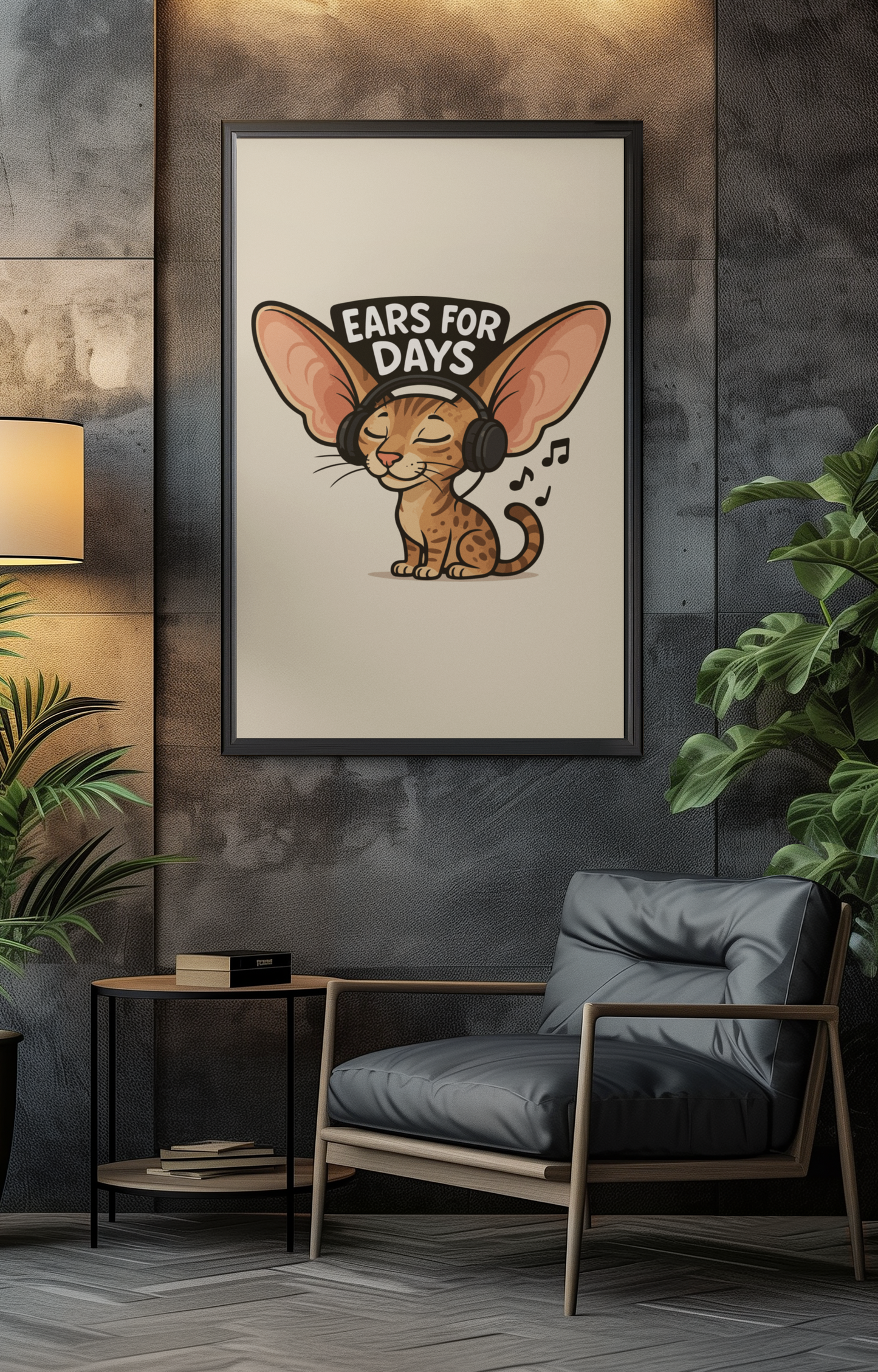 Funny Cat Memes: Ears for Days Cat Poster - Fun Wall Art for Cat Lovers