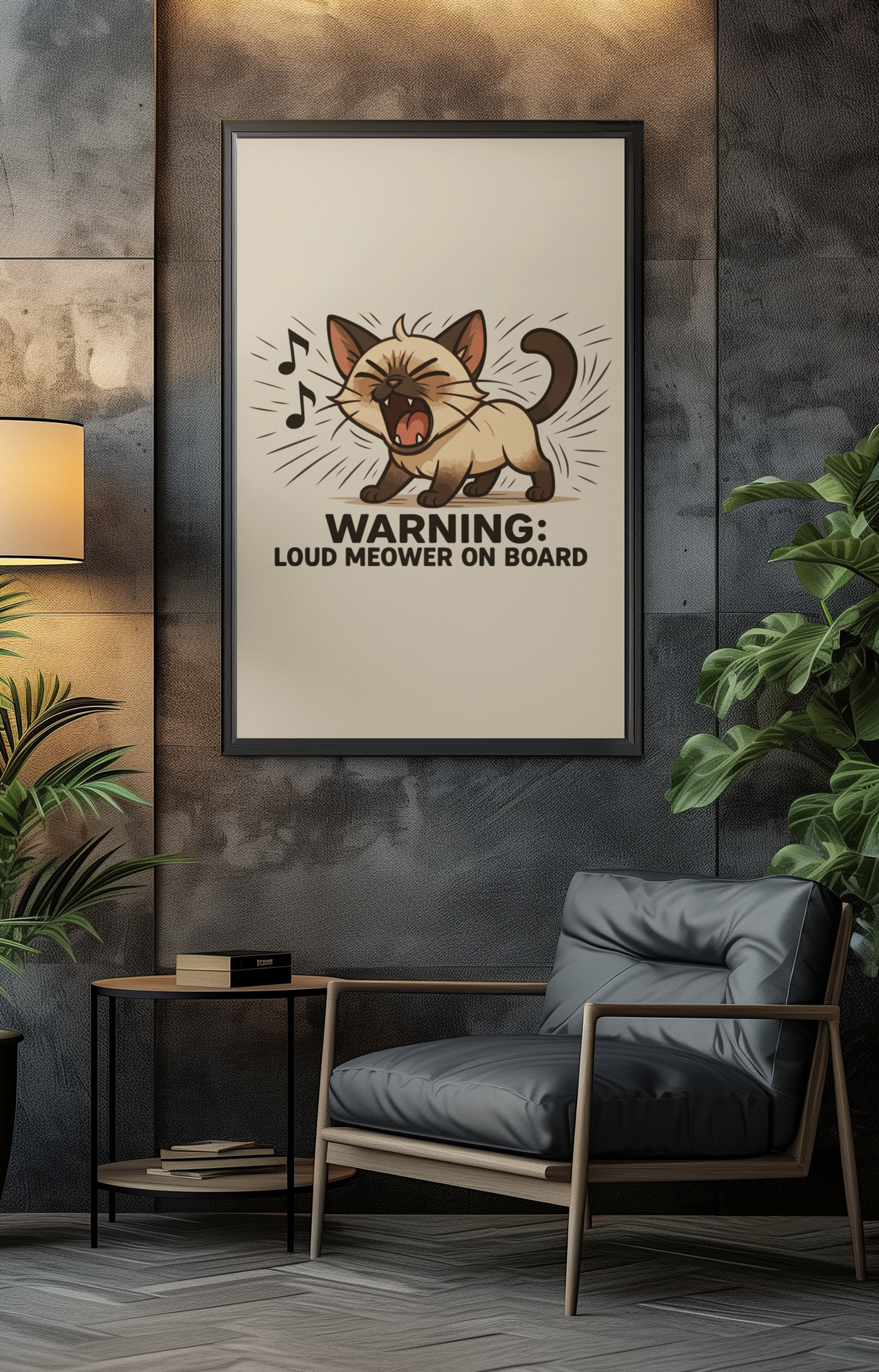 Funny Cat Memes: Humorous Cat Warning Vertical Poster - Loud Meower Decor