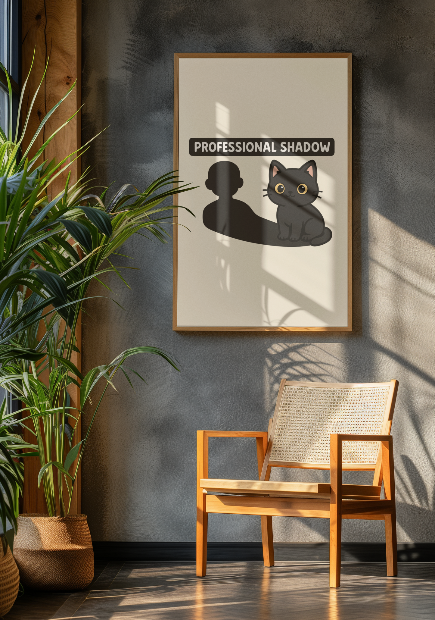 Funny Cat Memes: Professional Shadow Cat Poster - Cute Pet Decor for Cat Lovers