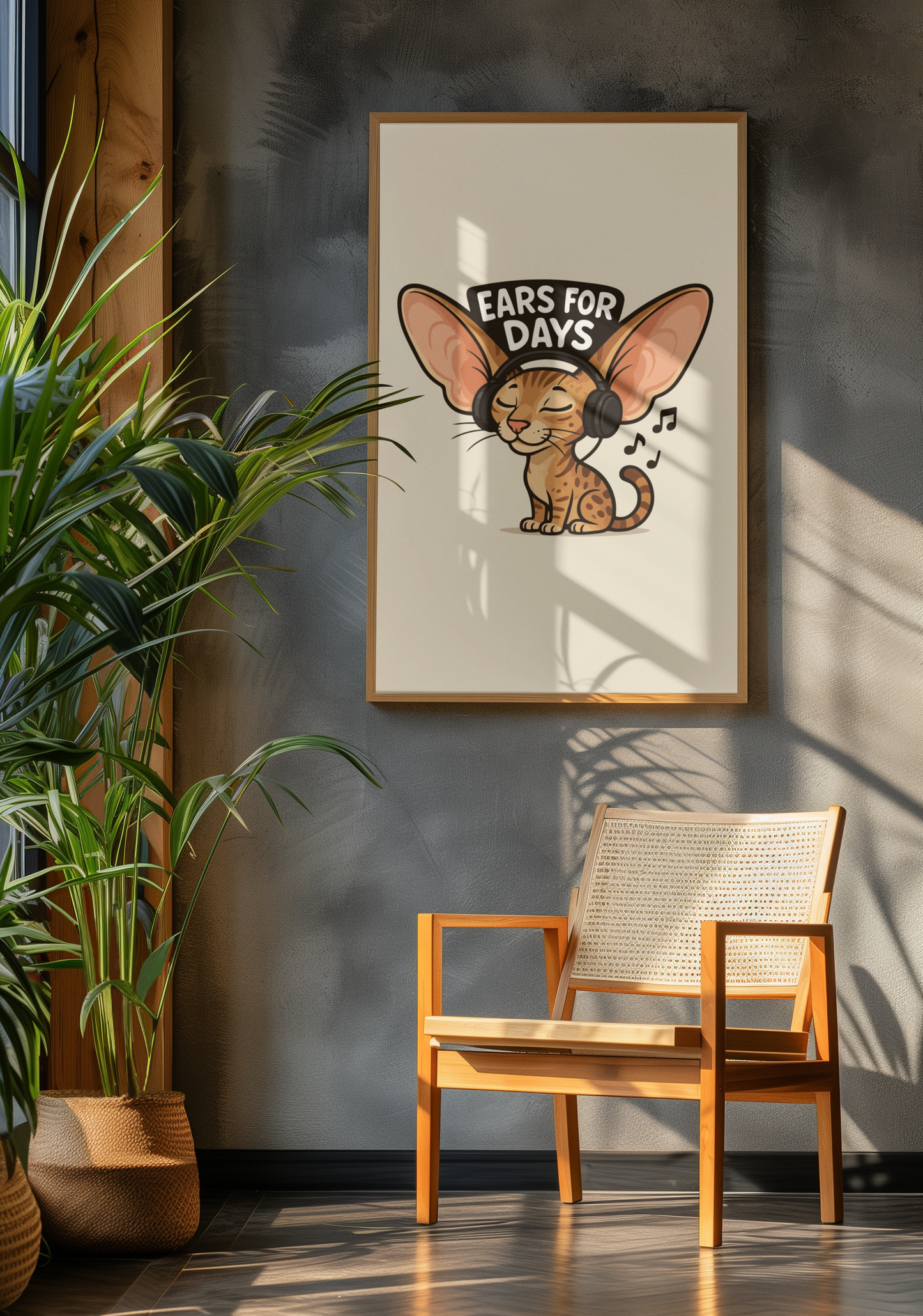 Funny Cat Memes: Ears for Days Cat Poster - Fun Wall Art for Cat Lovers