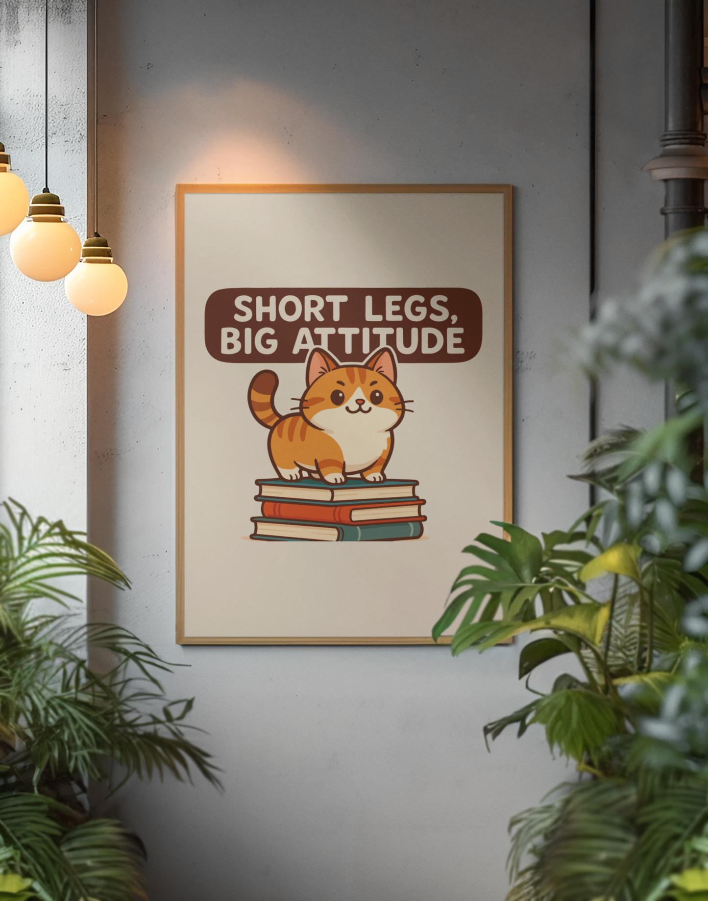 Funny Cat Memes: Cute Cat Poster - Short Legs, Big Attitude - Home Decor for Cat Lovers
