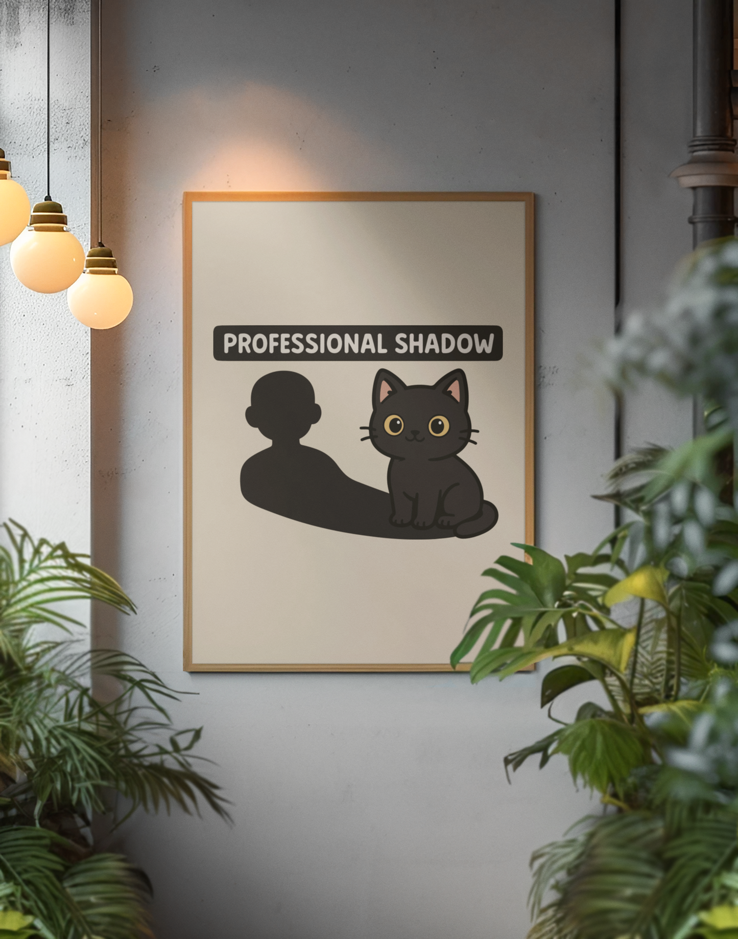 Funny Cat Memes: Professional Shadow Cat Poster - Cute Pet Decor for Cat Lovers