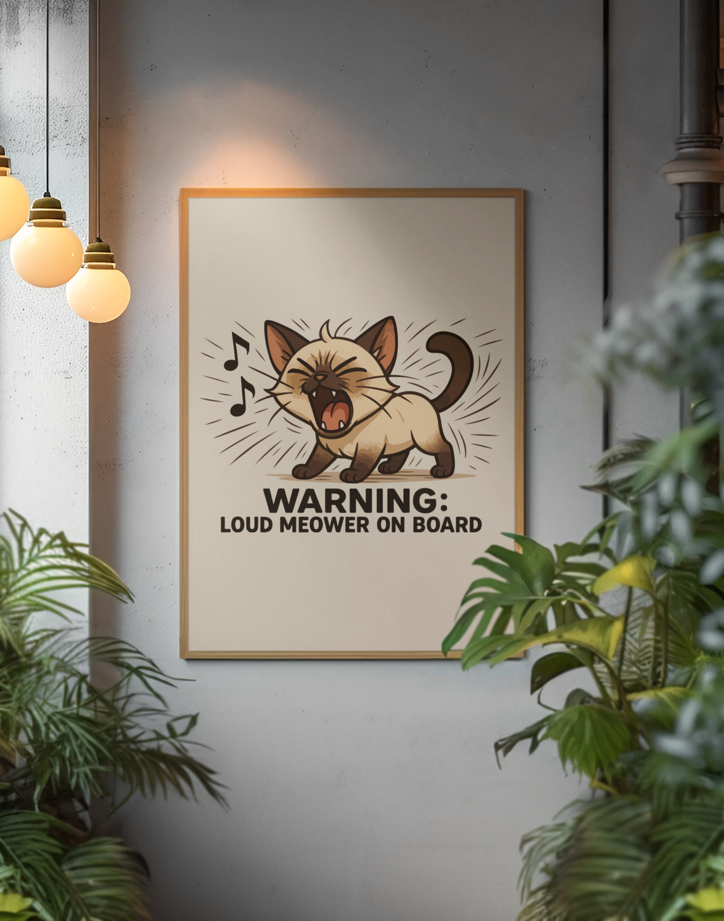 Funny Cat Memes: Humorous Cat Warning Vertical Poster - Loud Meower Decor
