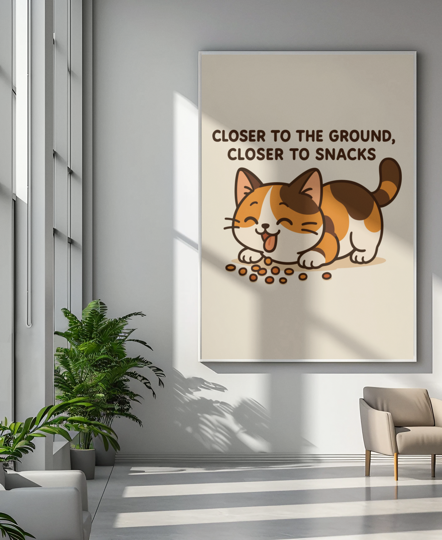 Funny Cat Memes: Cute Cat Snack Poster - Closer to Snacks Wall Art