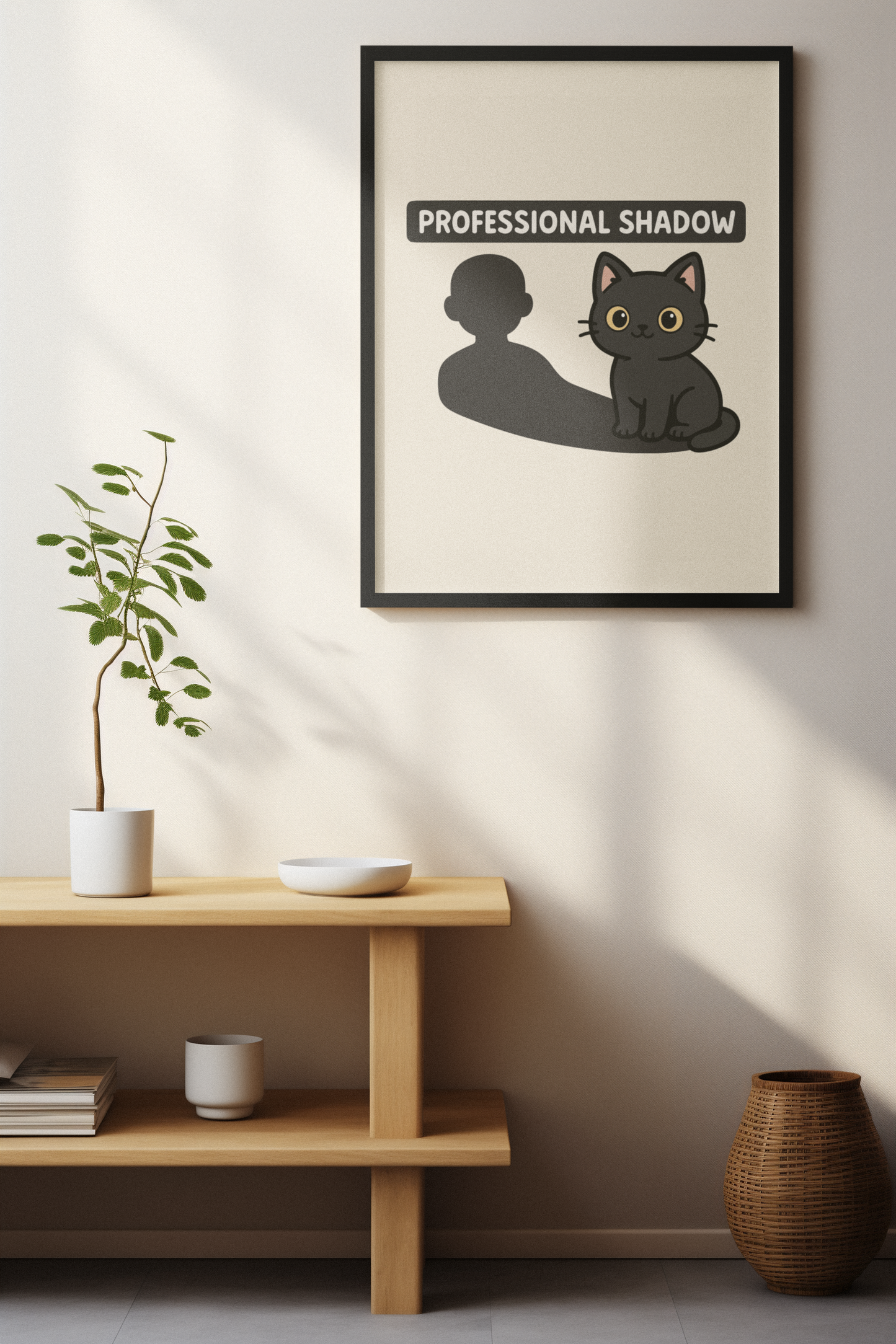 Funny Cat Memes: Professional Shadow Cat Poster - Cute Pet Decor for Cat Lovers