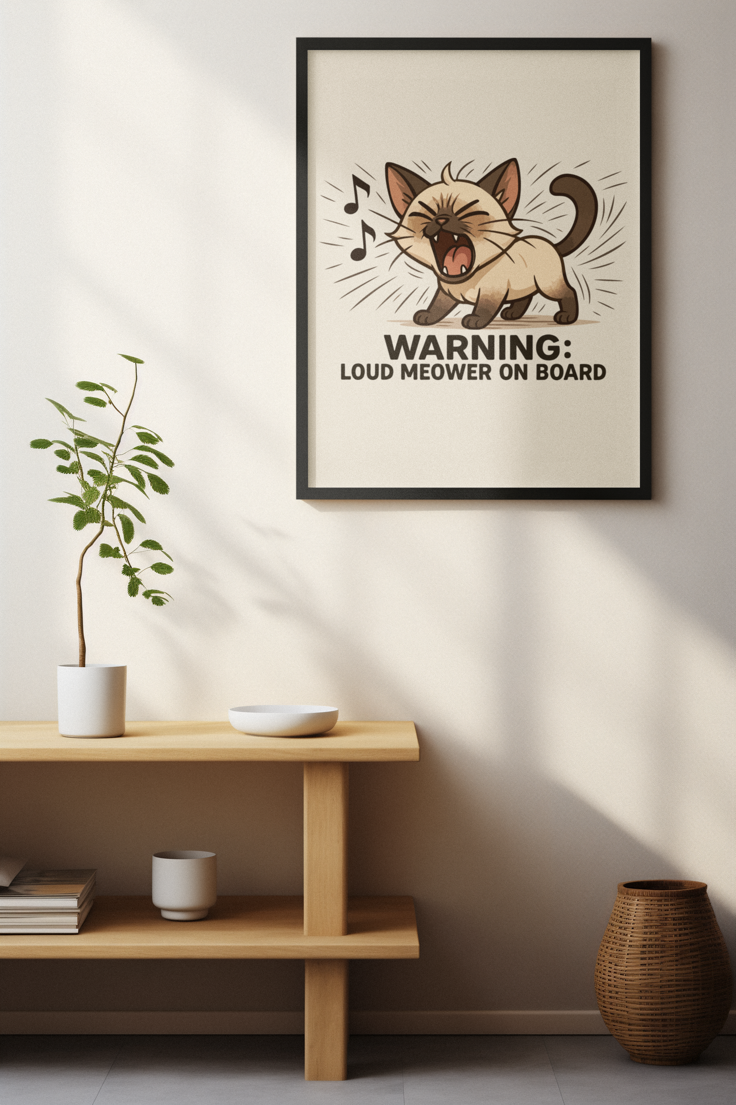 Funny Cat Memes: Humorous Cat Warning Vertical Poster - Loud Meower Decor