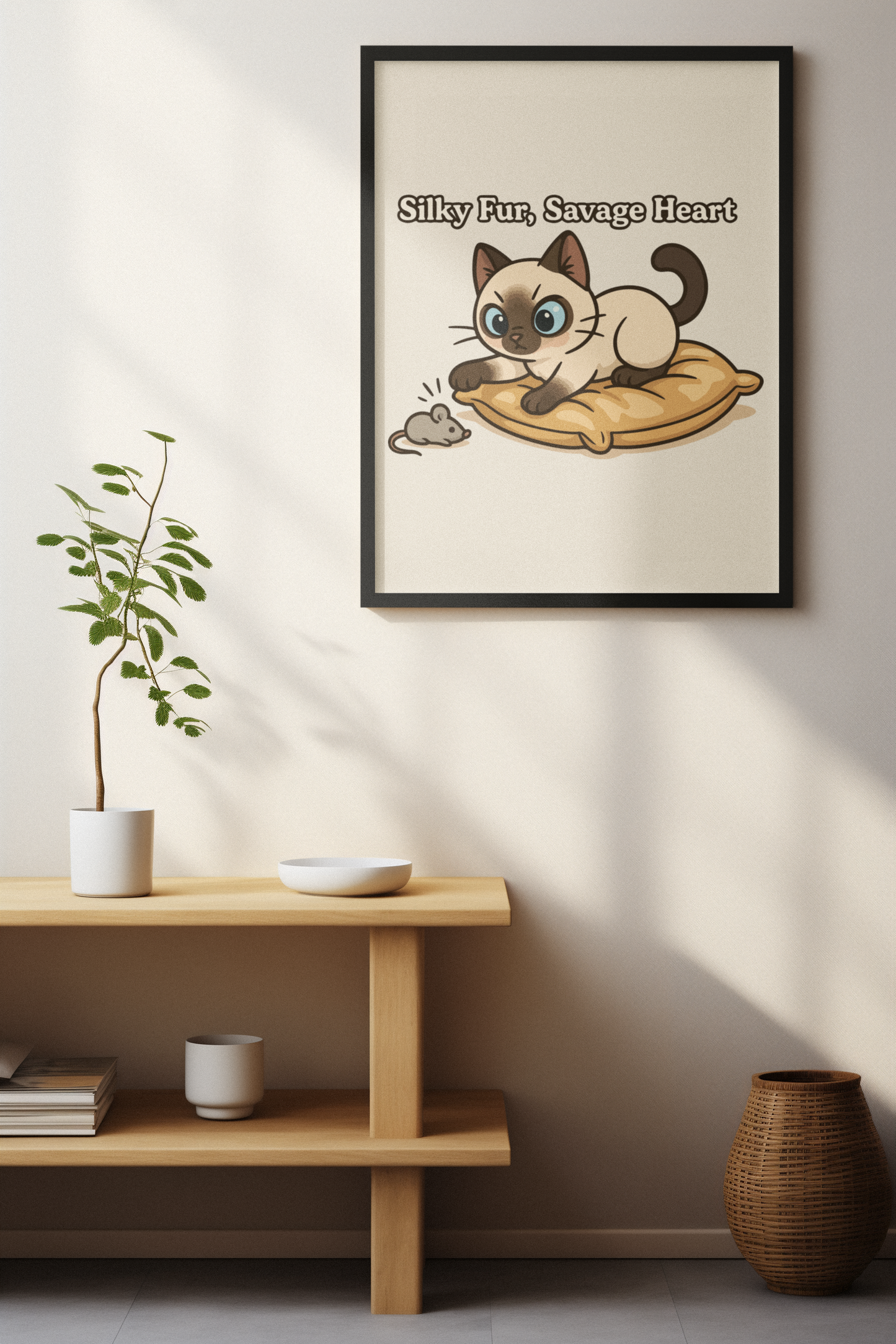 Funny Cat Memes: Cute Cat Matte Vertical Poster - "Silky Fur, Savage Heart"