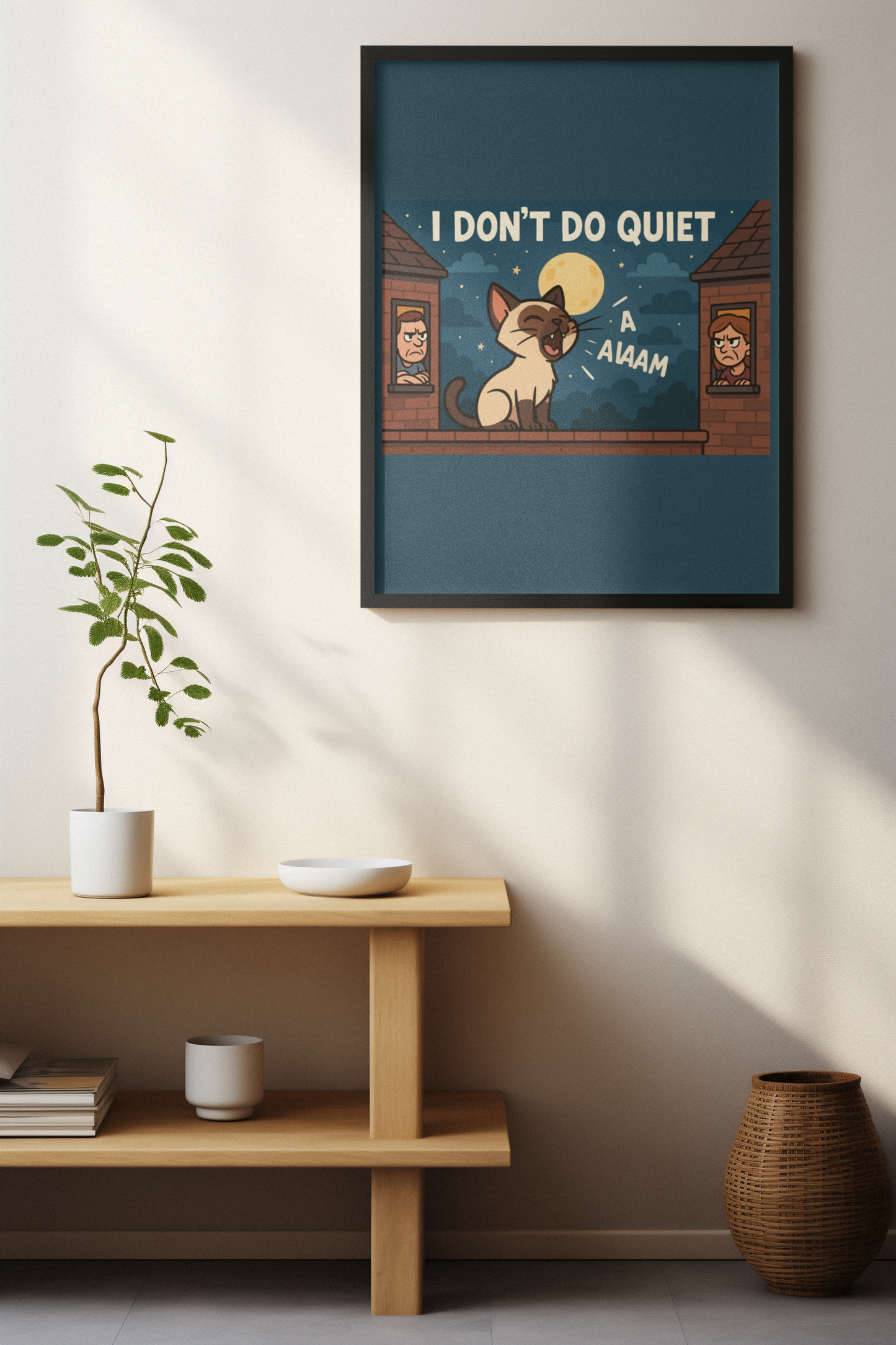 Funny Cat Memes Wall Art - "I Don't Do Quiet" Matte Vertical Poster
