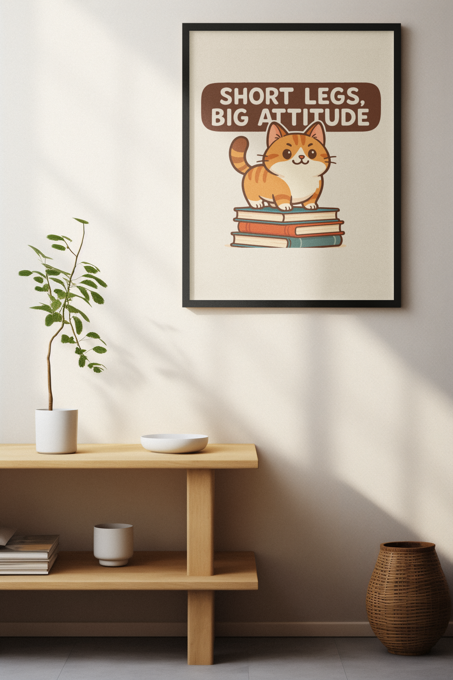 Funny Cat Memes: Cute Cat Poster - Short Legs, Big Attitude - Home Decor for Cat Lovers