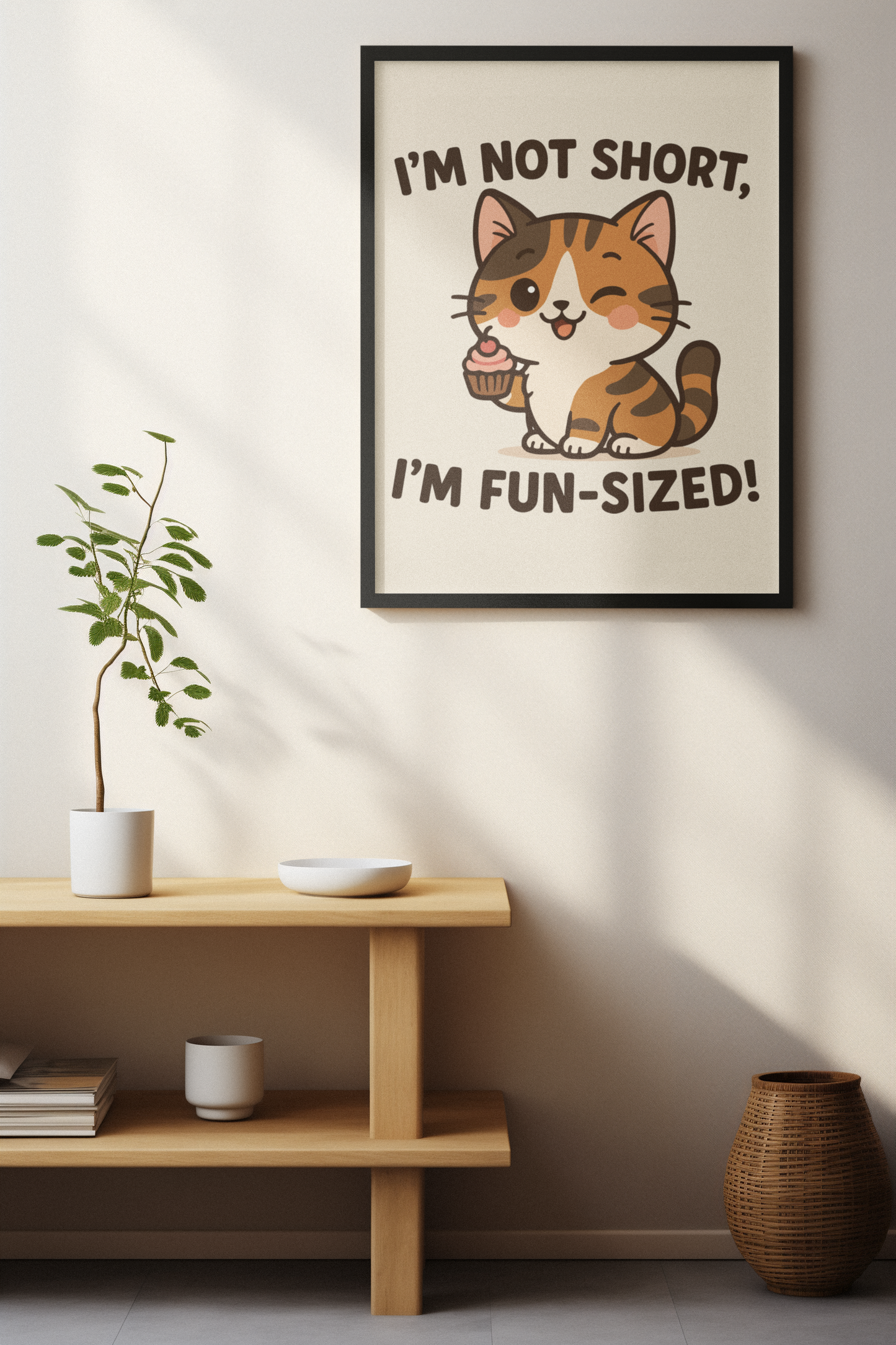 Funny Cat Memes: Cute Fun-Sized Cat Poster | Whimsical Wall Art for Cat Lovers | Adorable Home Decor