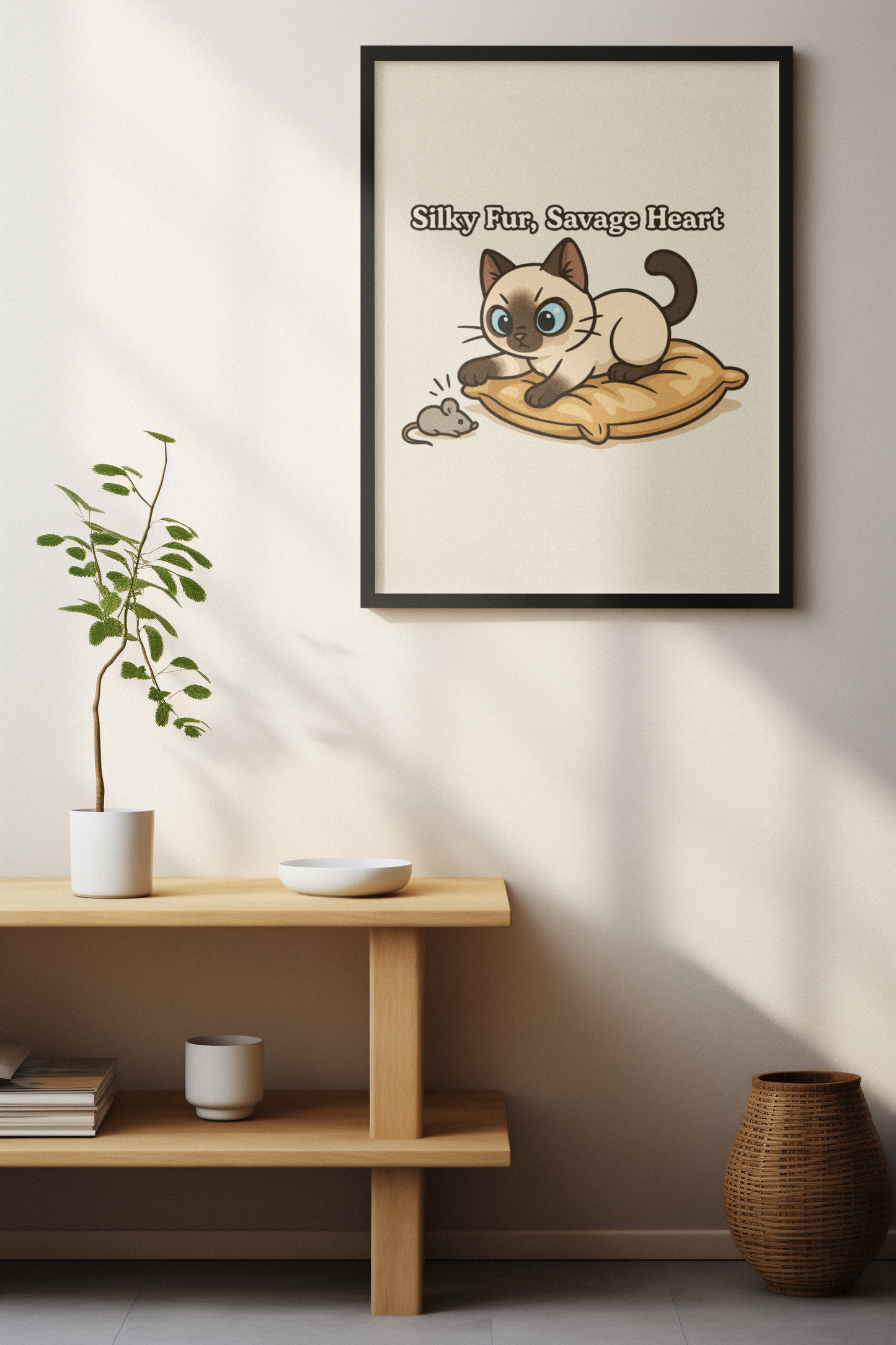 Funny Cat Memes: Cute Cat Matte Vertical Poster - "Silky Fur, Savage Heart"