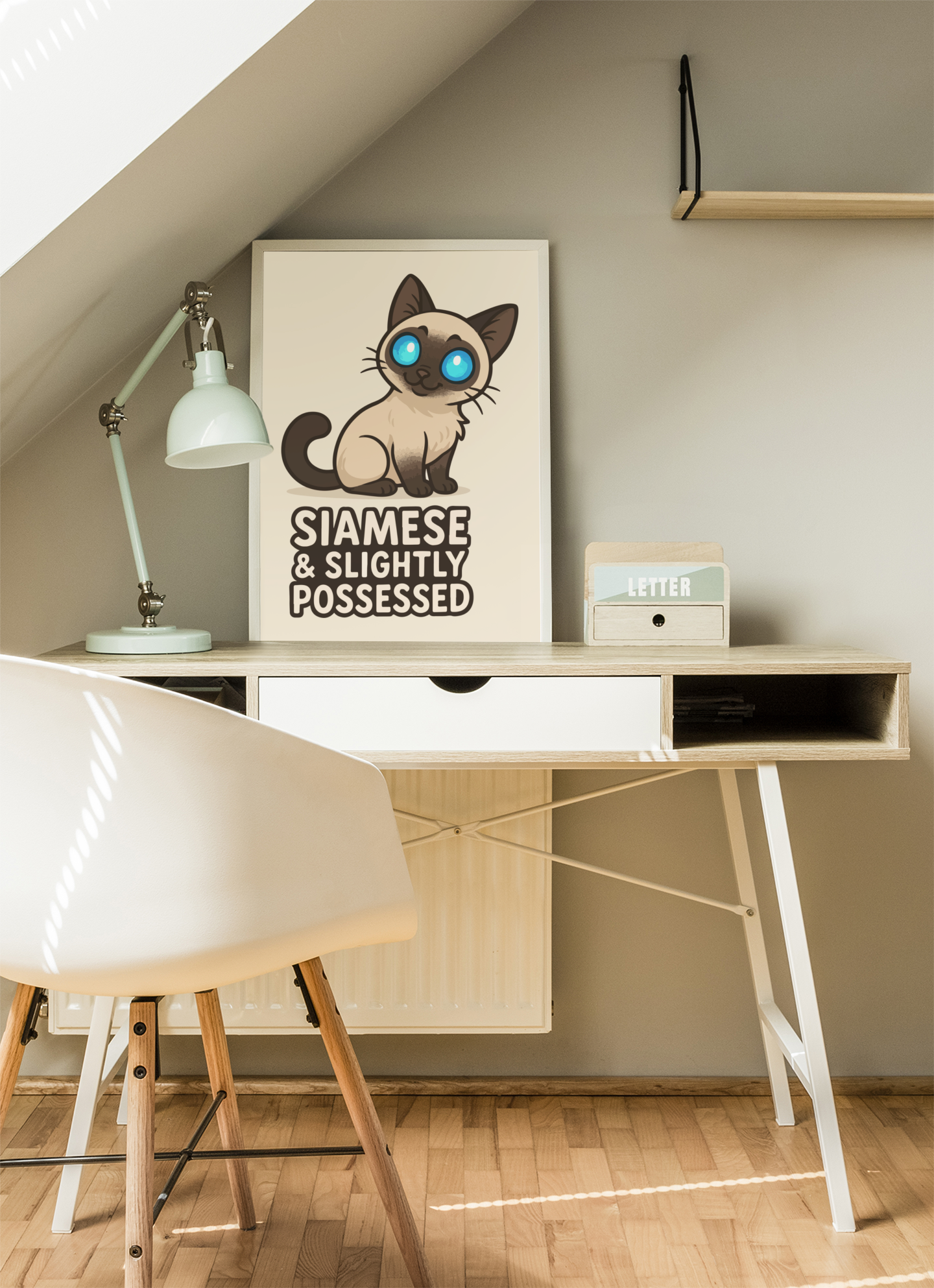 Funny Cat Memes: Siamese Cat Poster - Slightly Possessed Art Print