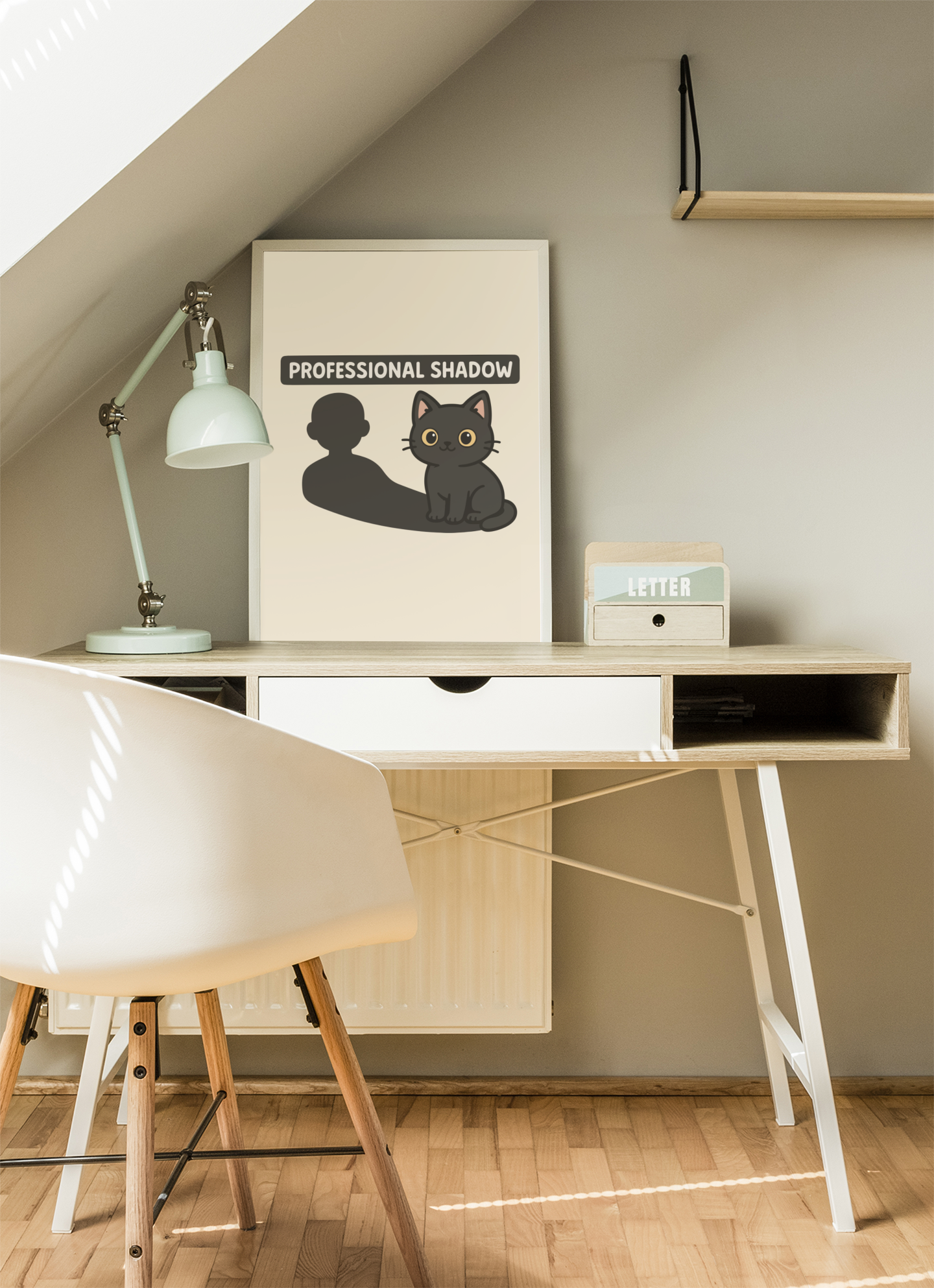Funny Cat Memes: Professional Shadow Cat Poster - Cute Pet Decor for Cat Lovers