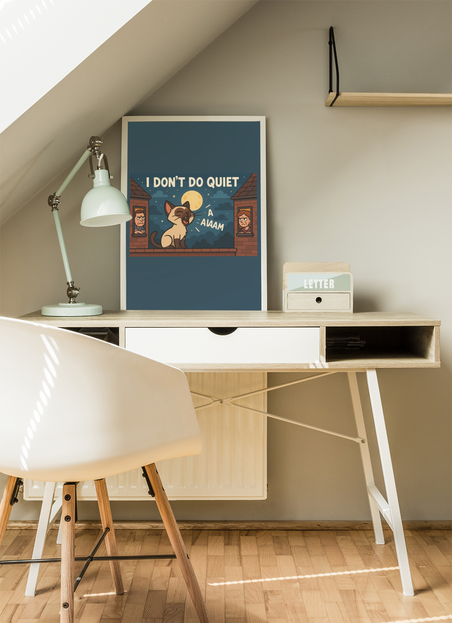 Funny Cat Memes Wall Art - "I Don't Do Quiet" Matte Vertical Poster