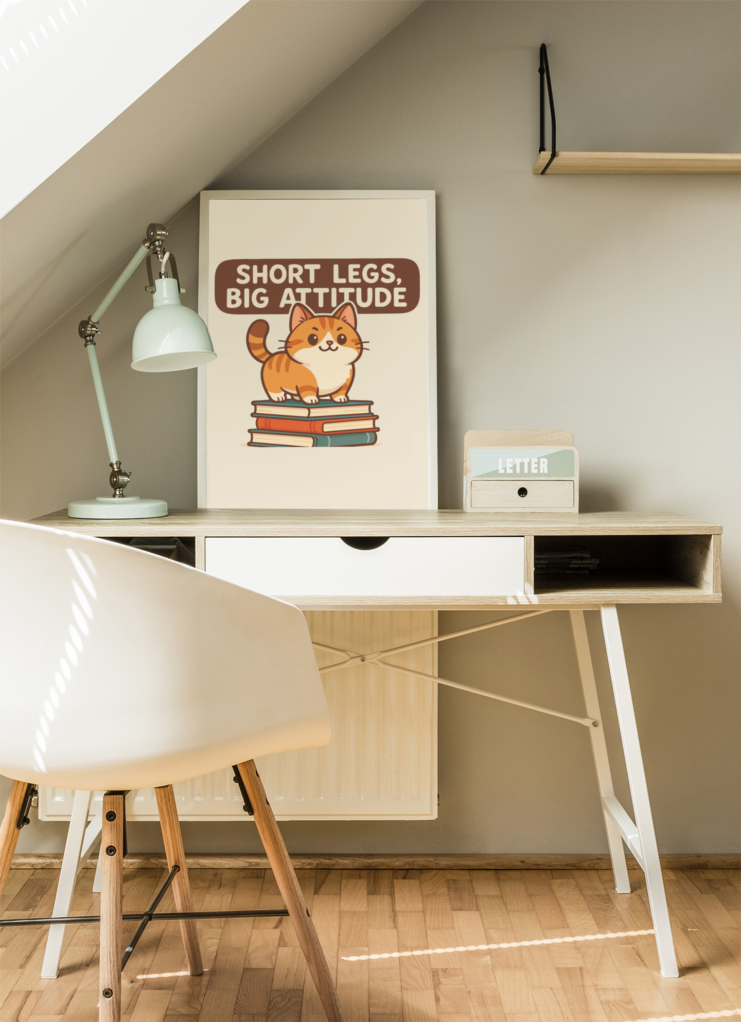 Funny Cat Memes: Cute Cat Poster - Short Legs, Big Attitude - Home Decor for Cat Lovers