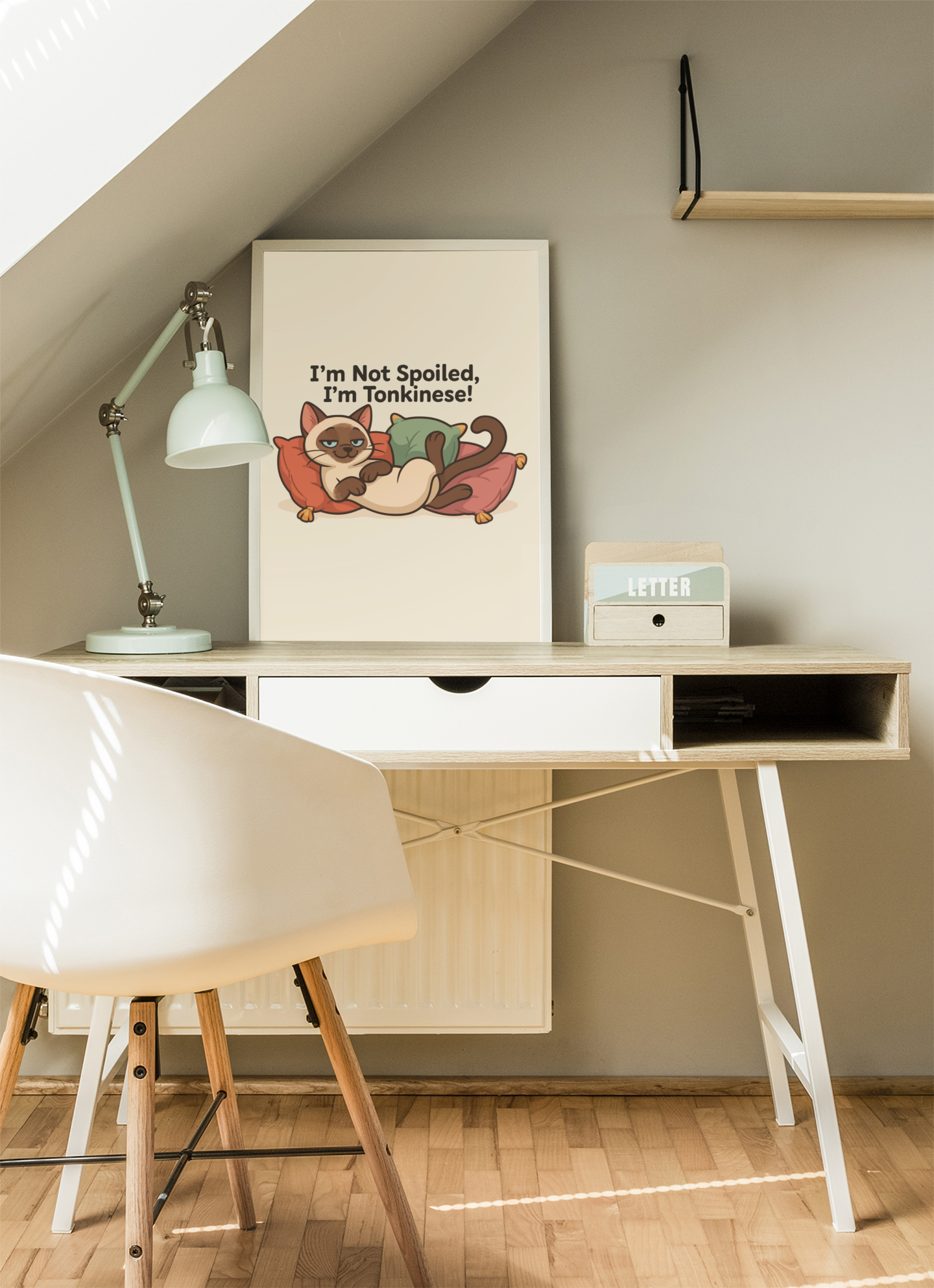 Funny Cat Memes: Cute Tonkinese Cat Poster - "I'm Not Spoiled, I'm Tonkinese!"