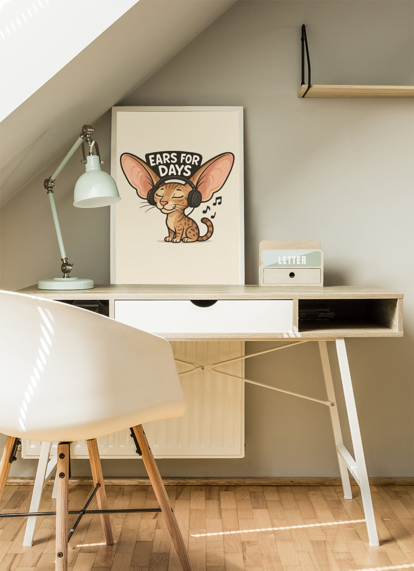 Funny Cat Memes: Ears for Days Cat Poster - Fun Wall Art for Cat Lovers