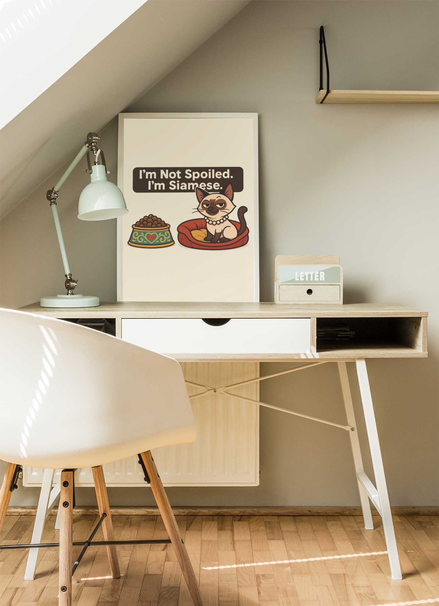 Funny Cat Memes Poster - 'I'm Not Spoiled, I'm Siamese' - Perfect for Cat Lovers