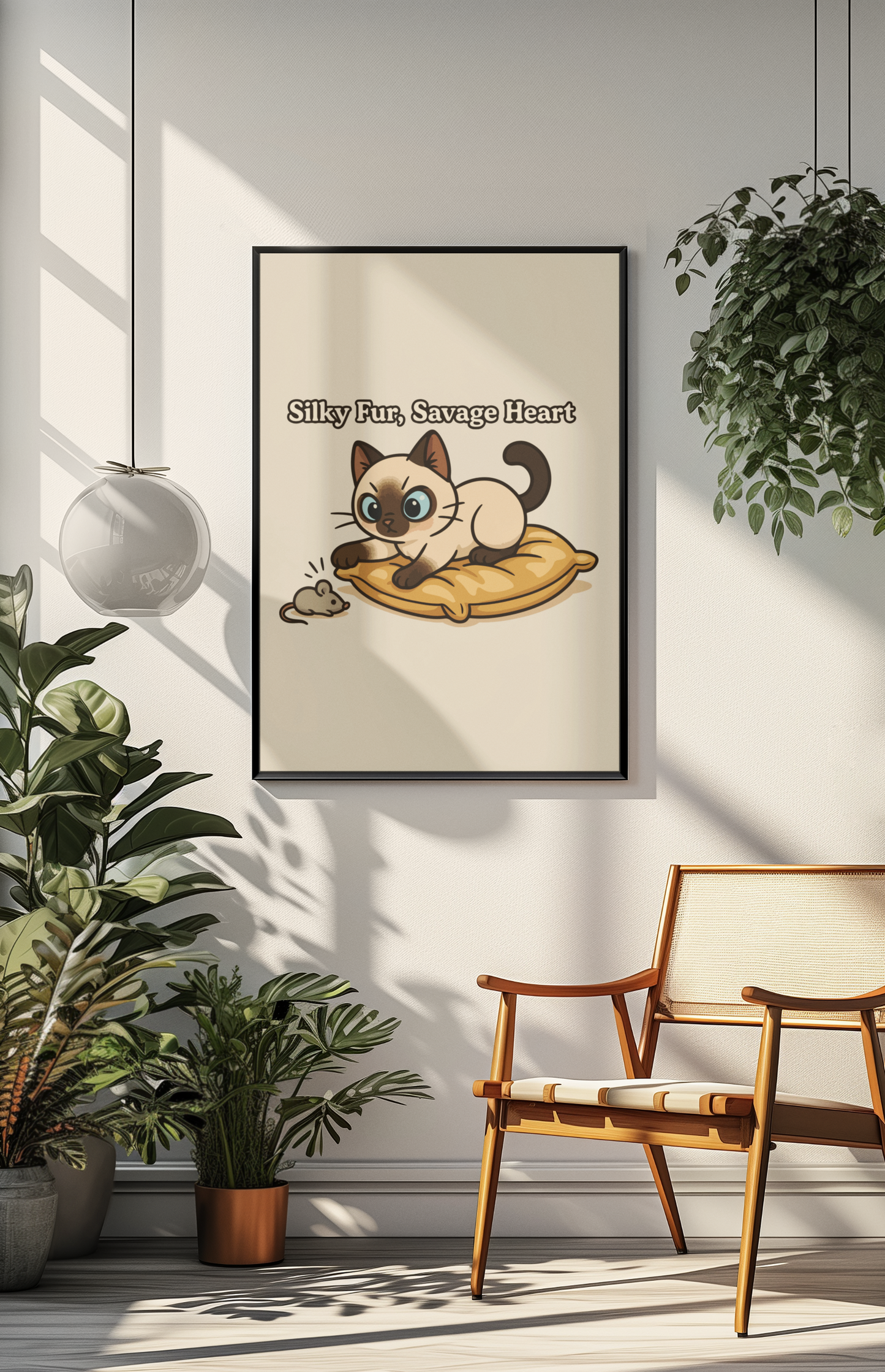 Funny Cat Memes: Cute Cat Matte Vertical Poster - "Silky Fur, Savage Heart"