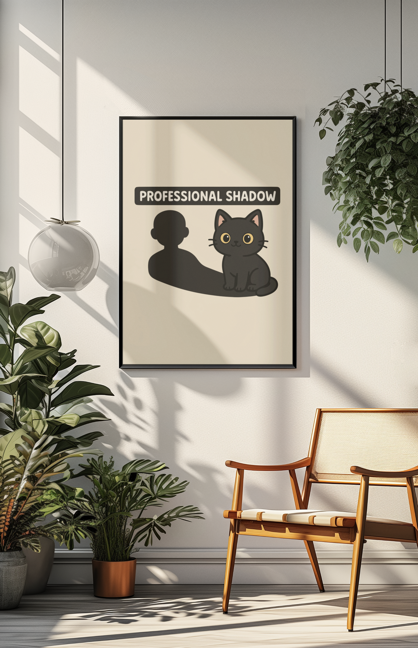 Funny Cat Memes: Professional Shadow Cat Poster - Cute Pet Decor for Cat Lovers