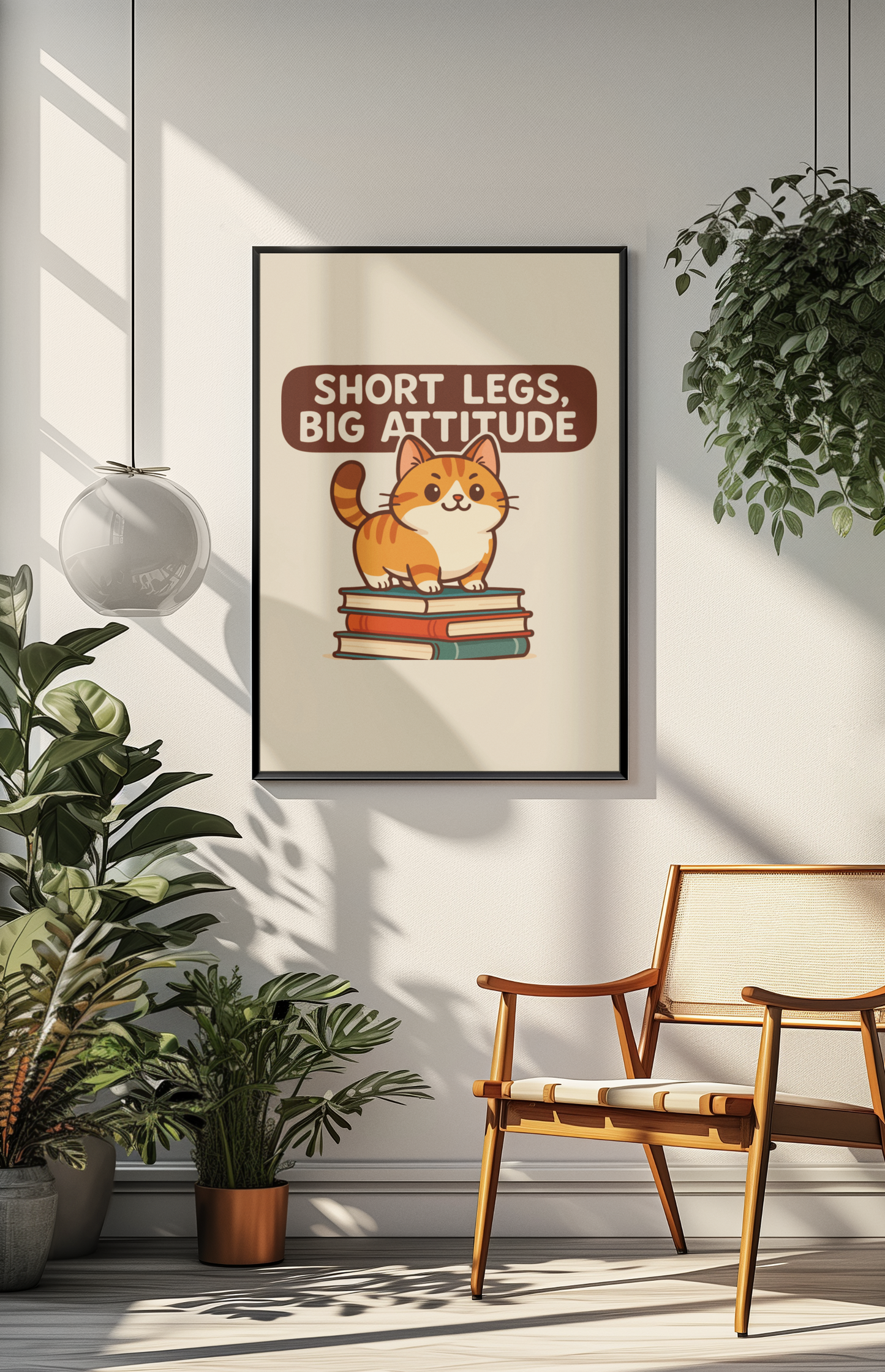 Funny Cat Memes: Cute Cat Poster - Short Legs, Big Attitude - Home Decor for Cat Lovers