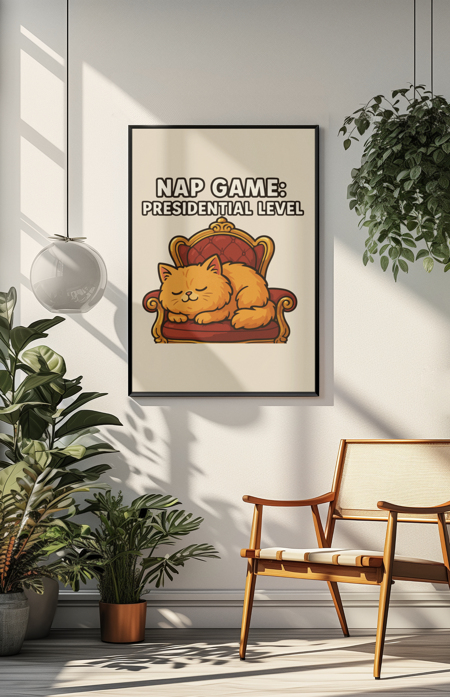Funny Cat Memes: Cat Nap Game Poster - Presidential Level Wall Art