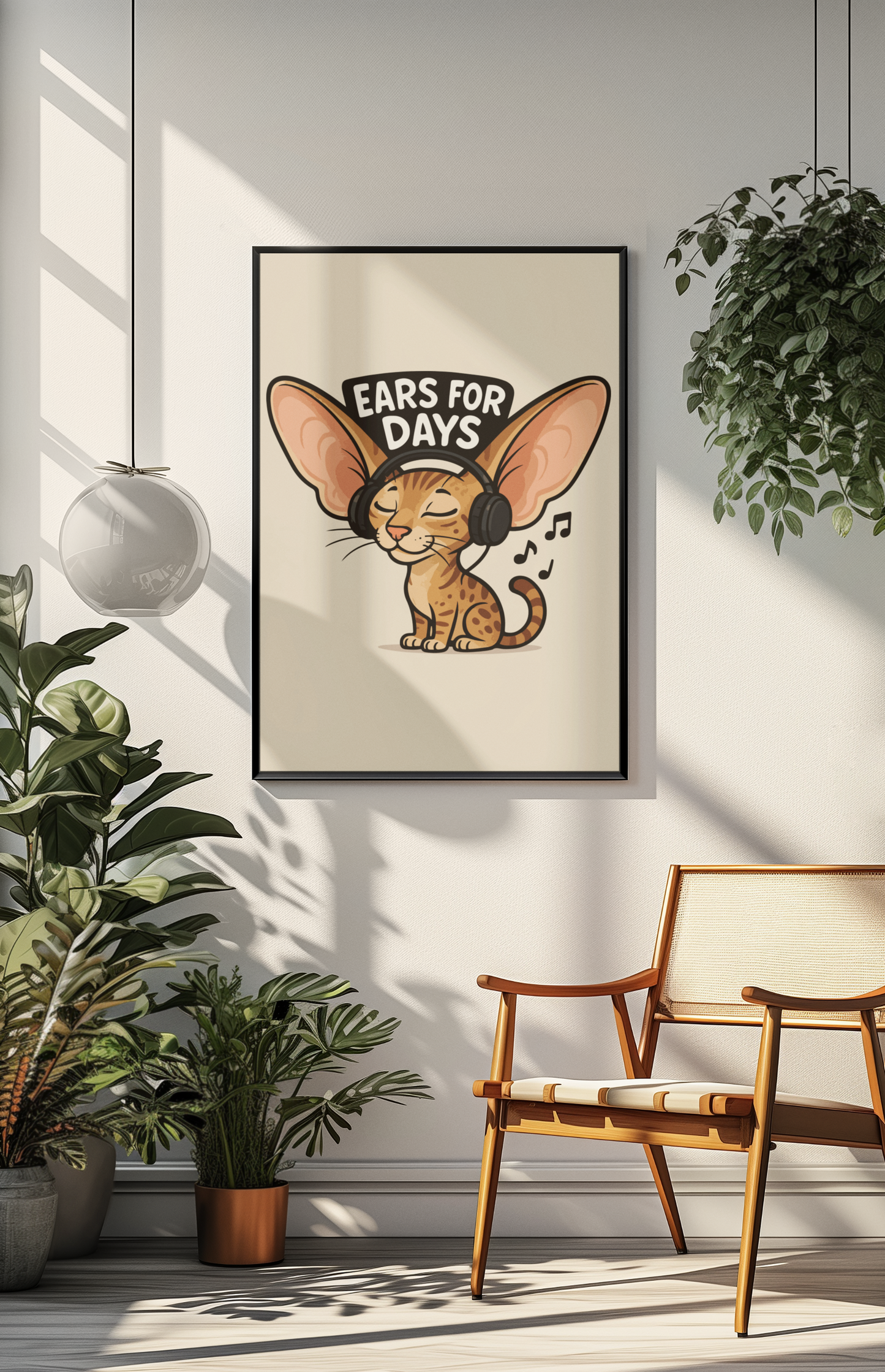 Funny Cat Memes: Ears for Days Cat Poster - Fun Wall Art for Cat Lovers