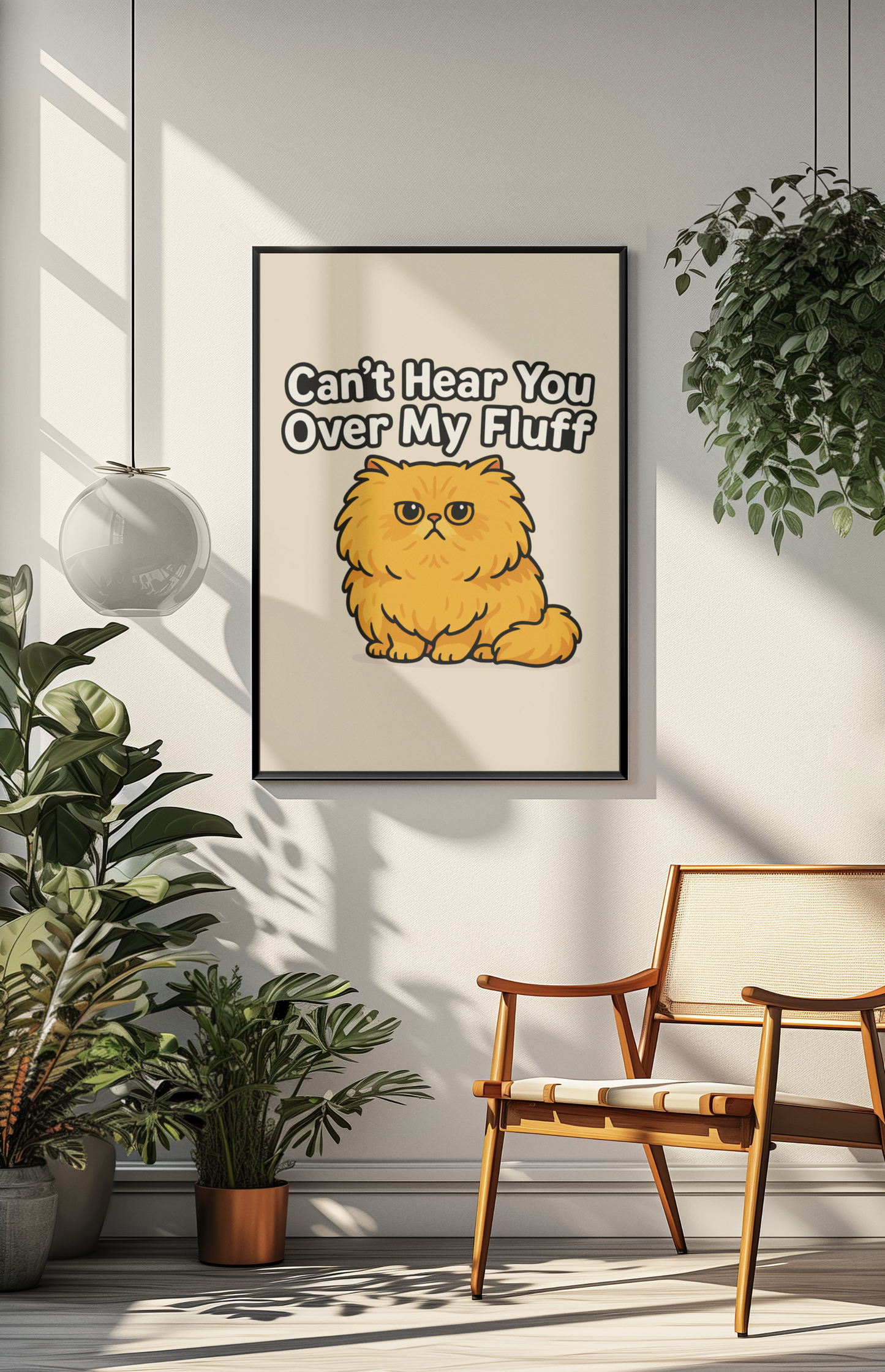 Funny Cat Memes: Cat Lover Matte Vertical Poster - "Can't Hear You Over My Fluff"