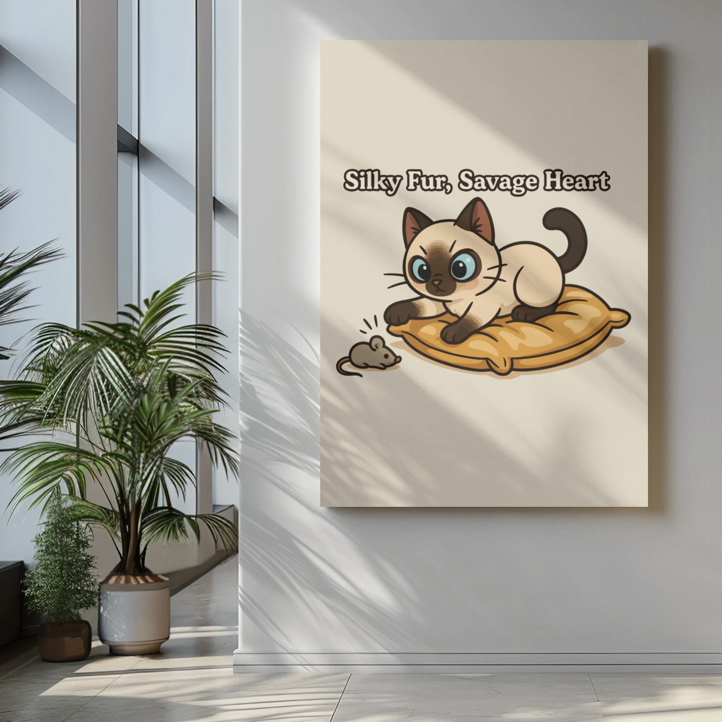Funny Cat Memes: Cute Cat Matte Vertical Poster - "Silky Fur, Savage Heart"