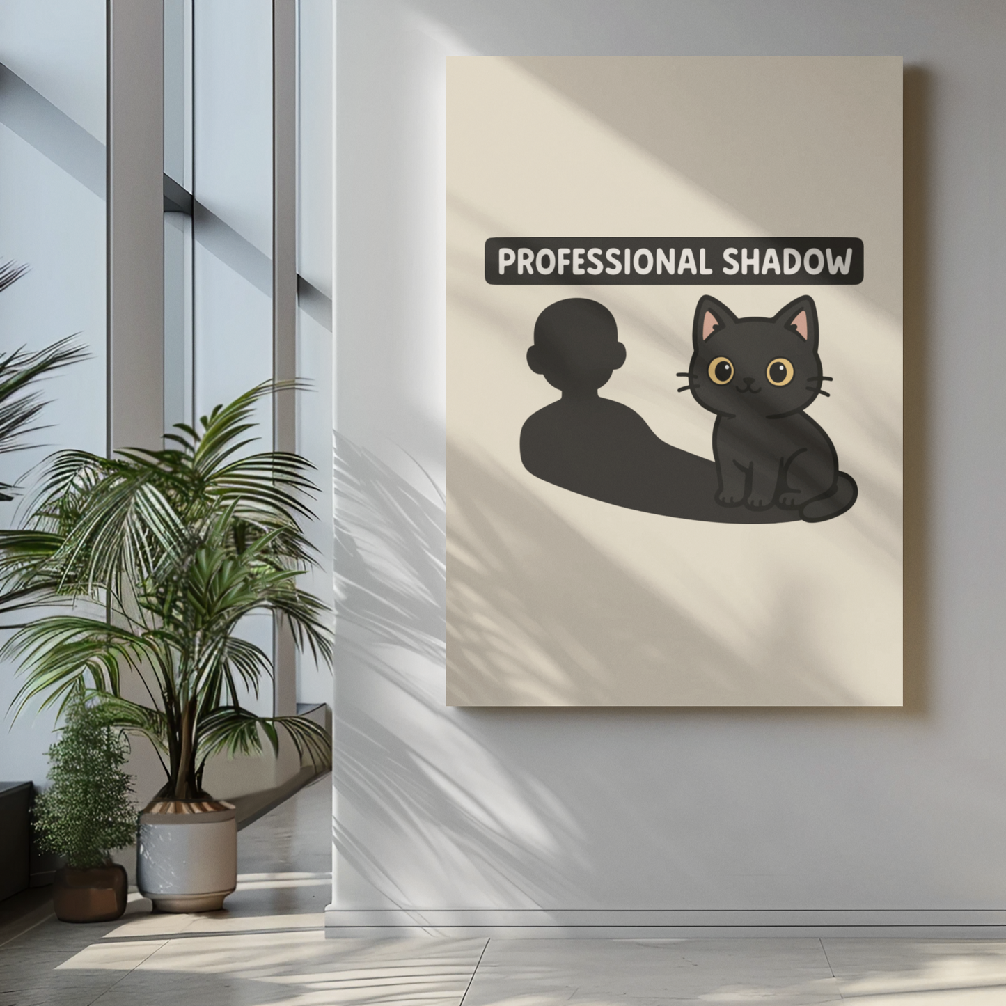 Funny Cat Memes: Professional Shadow Cat Poster - Cute Pet Decor for Cat Lovers