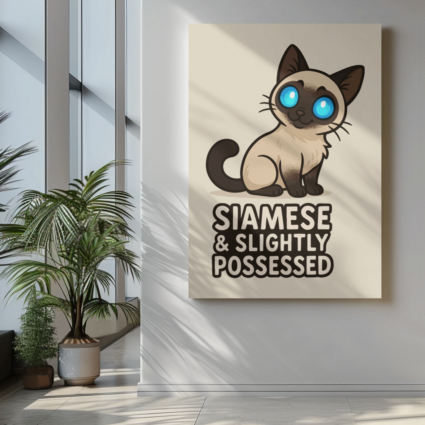 Funny Cat Memes: Siamese Cat Poster - Slightly Possessed Art Print